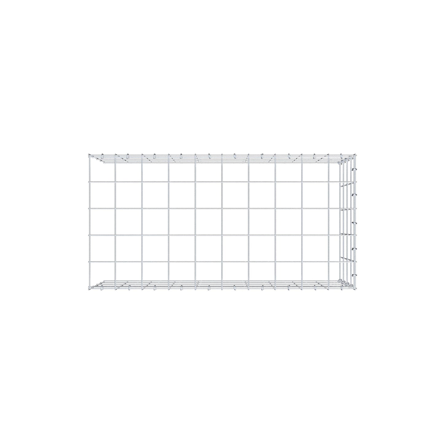 Monteret gabion type 4 100 cm x 40 cm x 50 cm (L x H x D), maskestørrelse 10 cm x 10 cm, C-ring