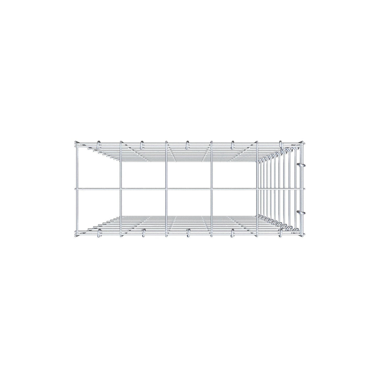Monteret gabion type 4 100 cm x 50 cm x 20 cm (L x H x D), maskestørrelse 10 cm x 10 cm, C-ring