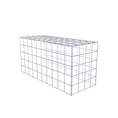 Monteret gabion type 4 100 cm x 50 cm x 40 cm (L x H x D), maskestørrelse 10 cm x 10 cm, C-ring