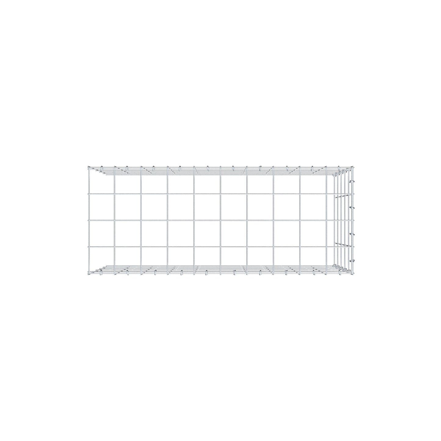 Monteret gabion type 4 100 cm x 50 cm x 40 cm (L x H x D), maskestørrelse 10 cm x 10 cm, C-ring