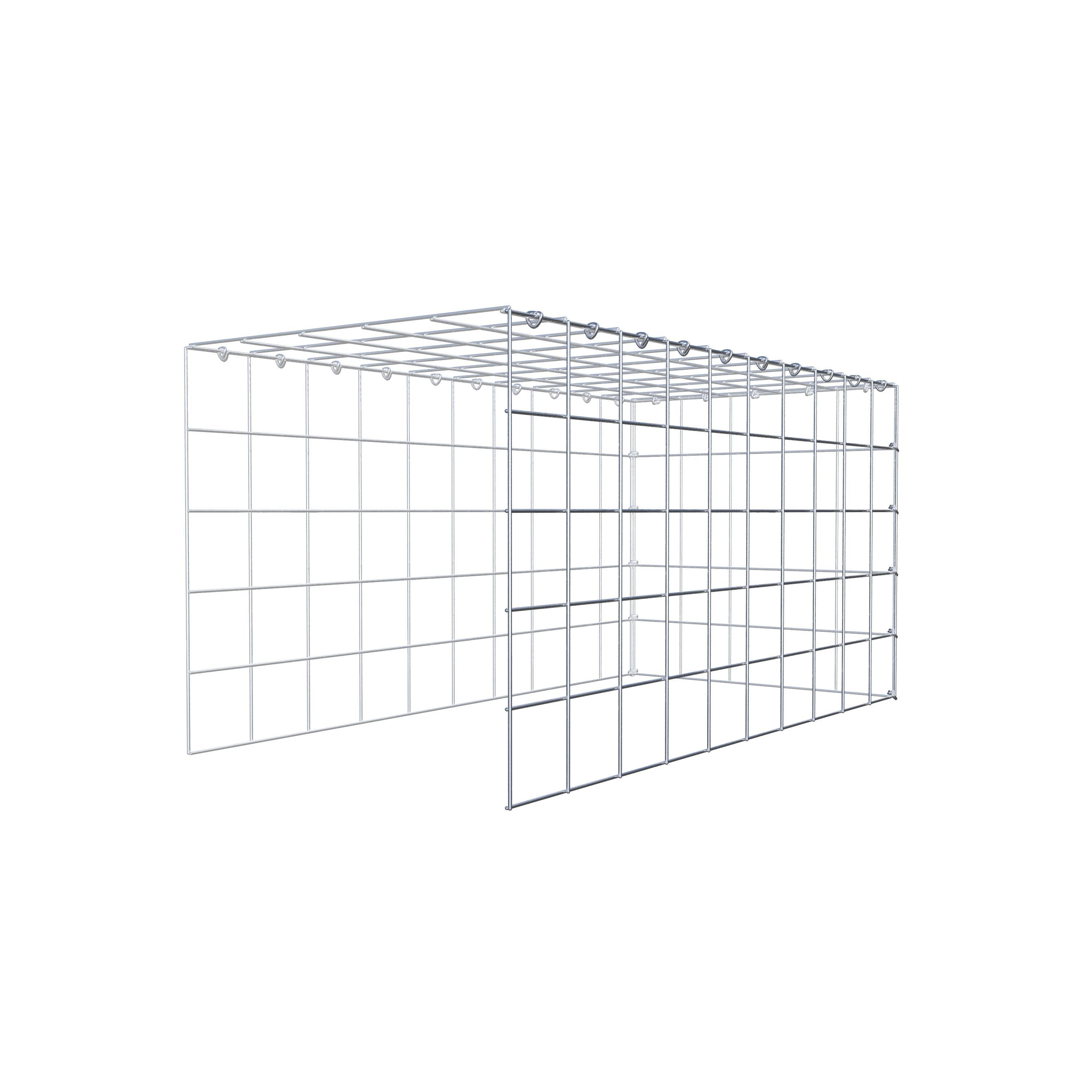 Extra gabion typ 4 100 cm x 50 cm x 50 cm (L x H x D), maskstorlek 10 cm x 10 cm, C-ring