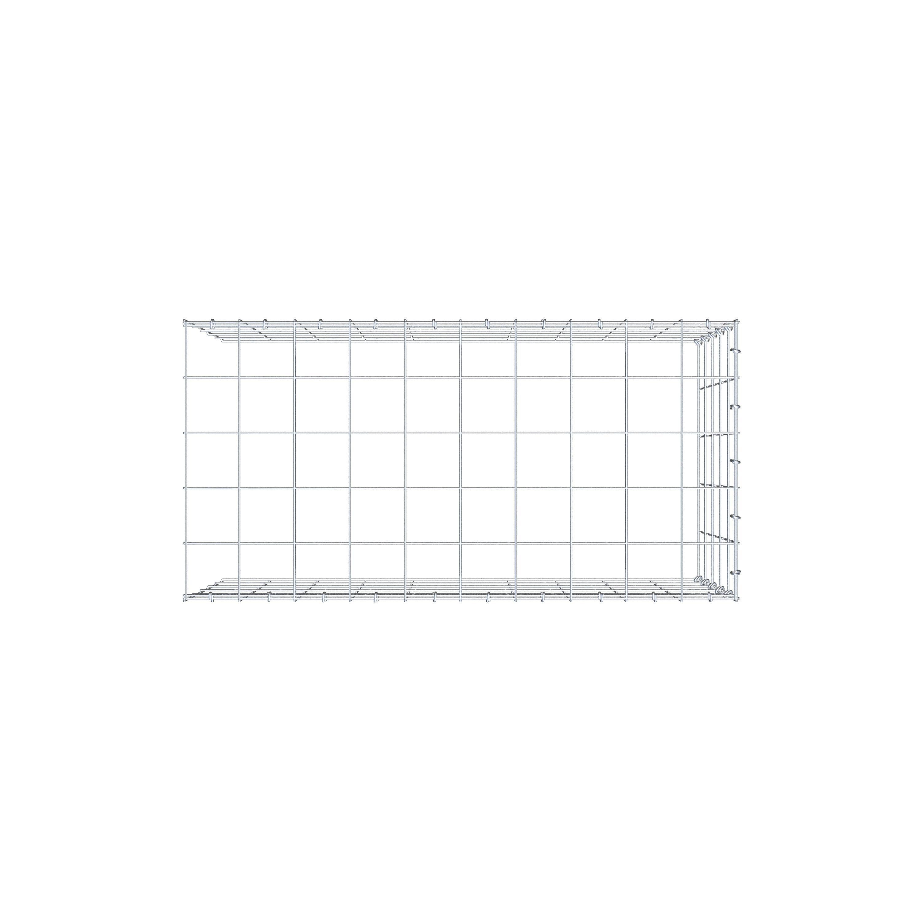 Extra gabion typ 4 100 cm x 50 cm x 50 cm (L x H x D), maskstorlek 10 cm x 10 cm, C-ring