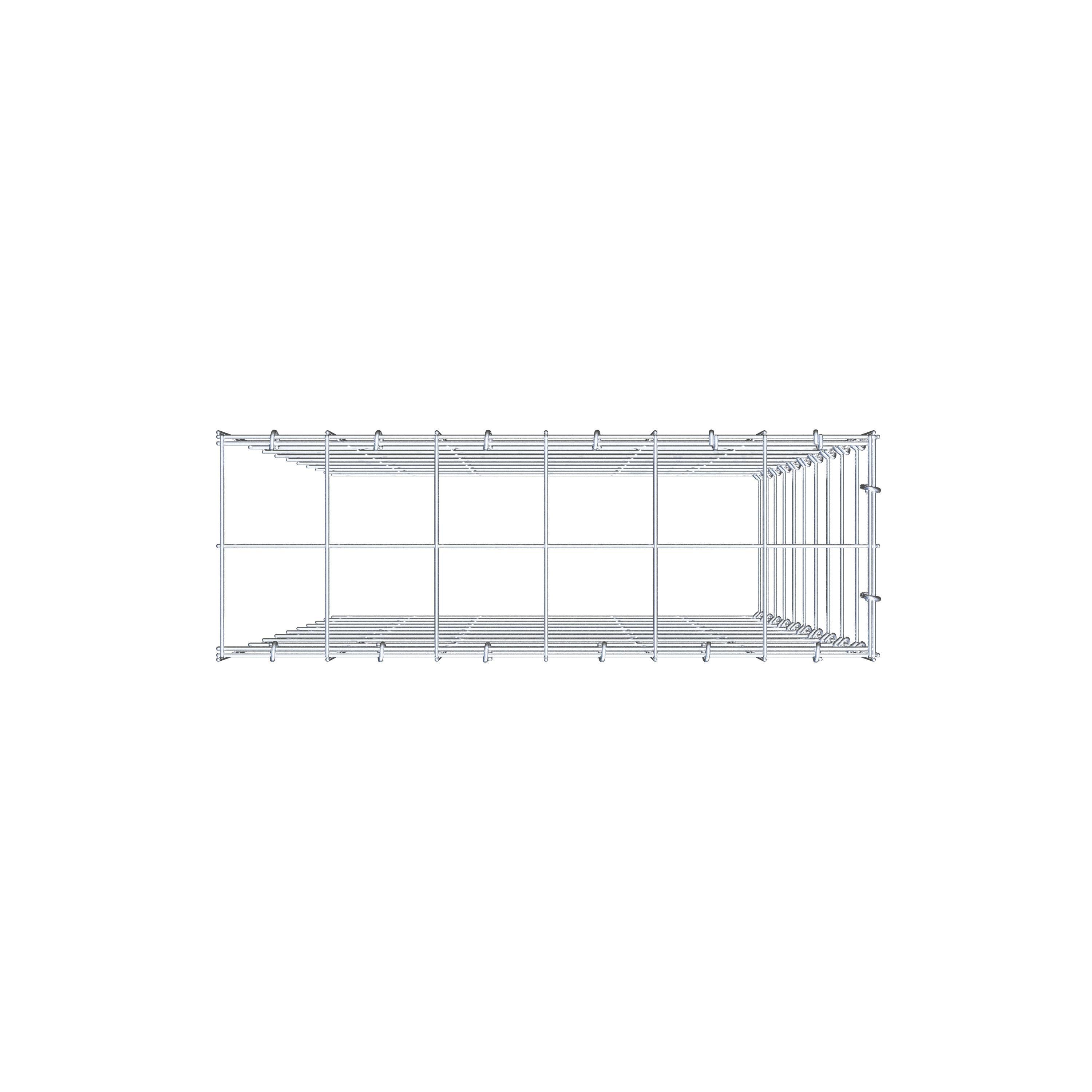 Type 4 oplegkorf 100 cm x 60 cm x 20 cm (L x H x D), maaswijdte 10 cm x 10 cm, C-ring