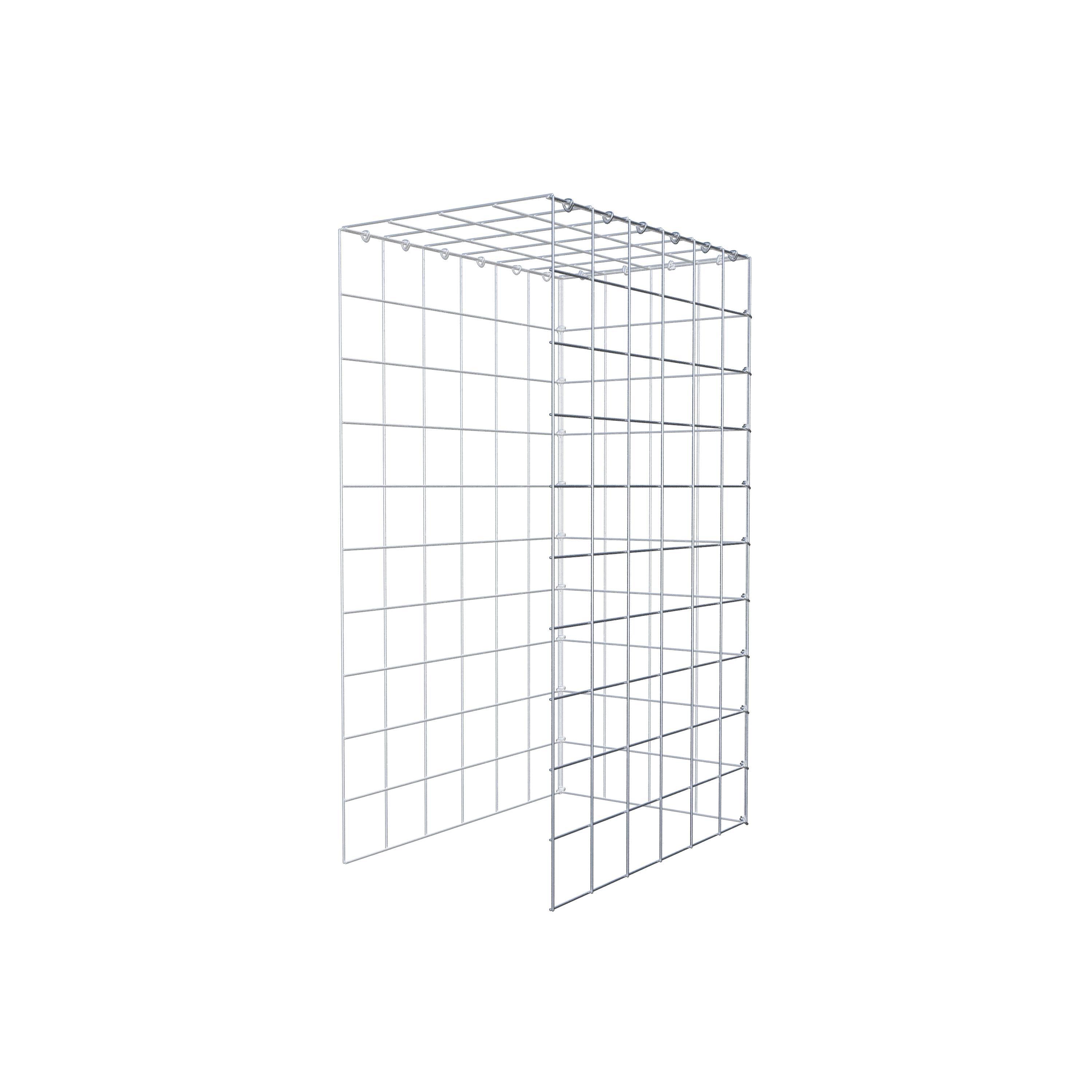 Typ 4 påbyggnadsgabion 100 cm x 60 cm x 40 cm (L x H x D), maskstorlek 10 cm x 10 cm, C-ring