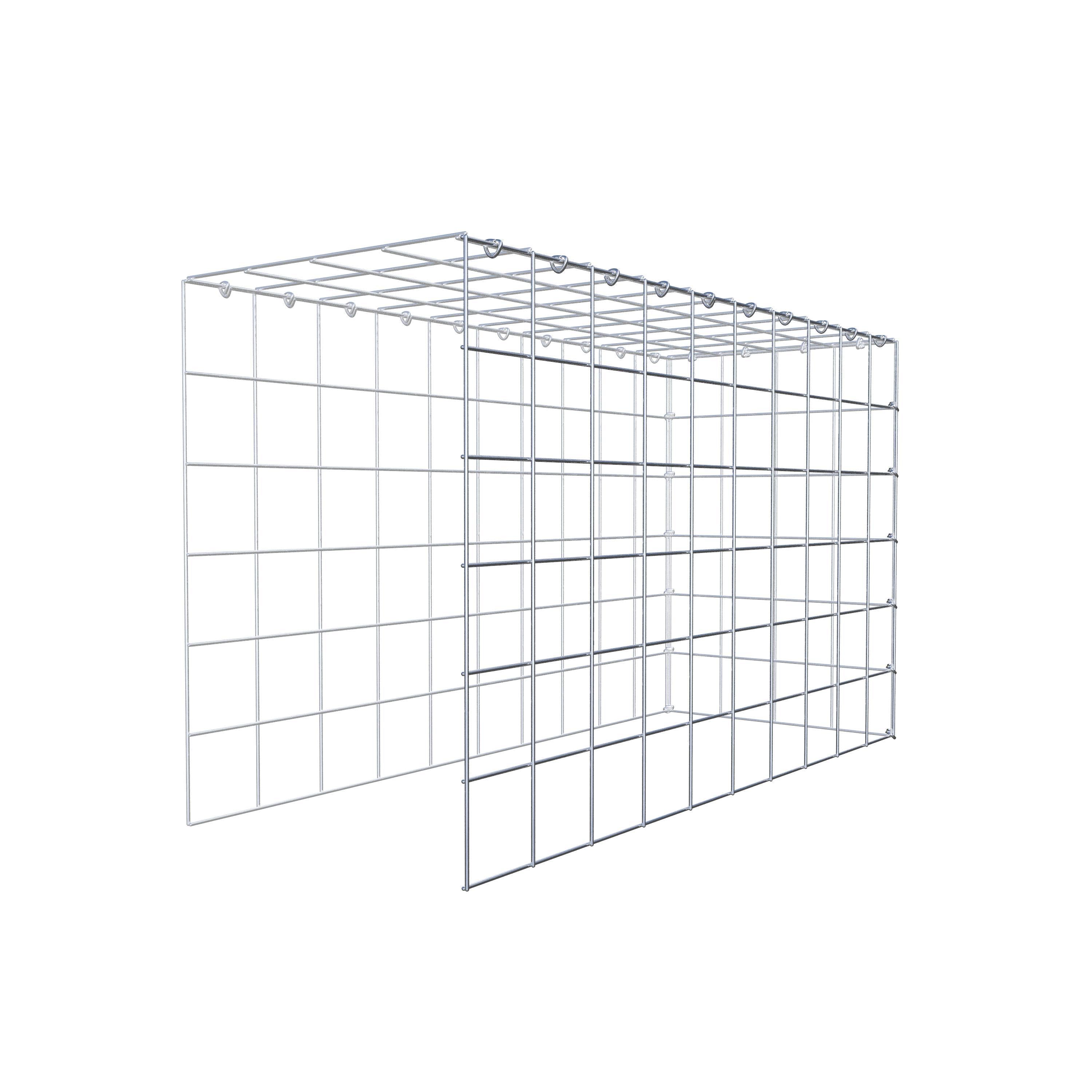 Typ 4 påbyggnadsgabion 100 cm x 60 cm x 40 cm (L x H x D), maskstorlek 10 cm x 10 cm, C-ring