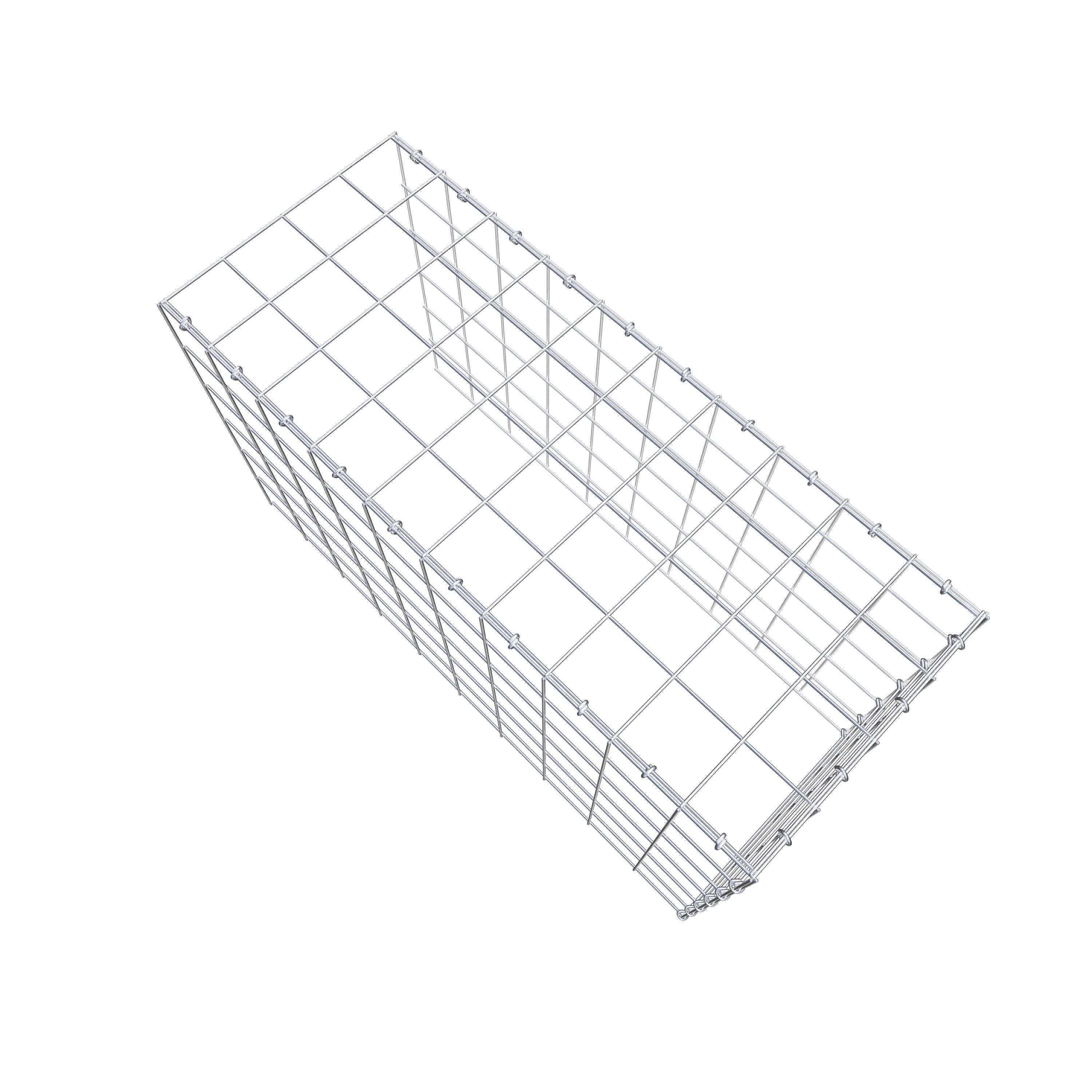 Typ 4 påbyggnadsgabion 100 cm x 60 cm x 40 cm (L x H x D), maskstorlek 10 cm x 10 cm, C-ring