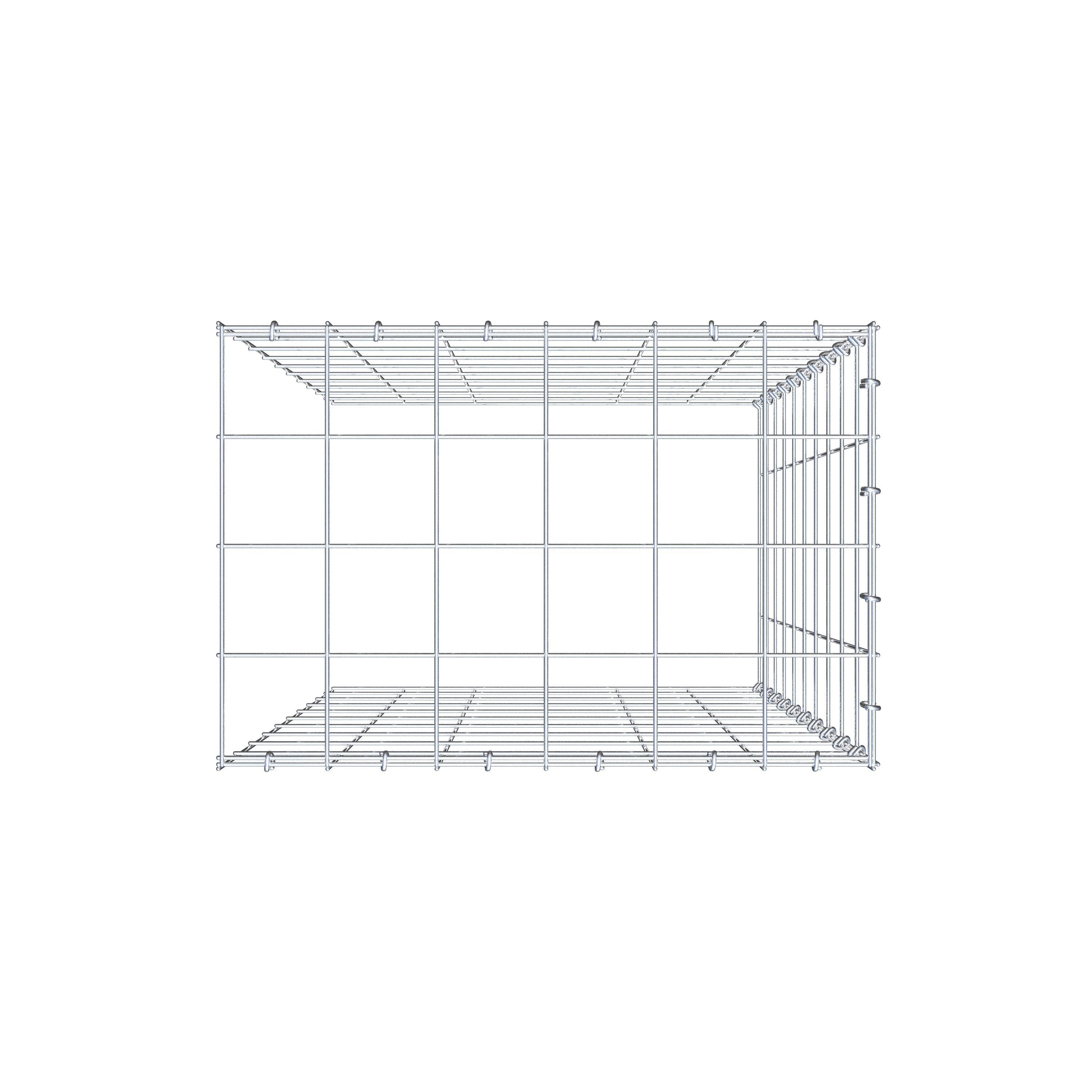 Type 4 oplegkorf 100 cm x 60 cm x 40 cm (L x H x D), maaswijdte 10 cm x 10 cm, C-ring