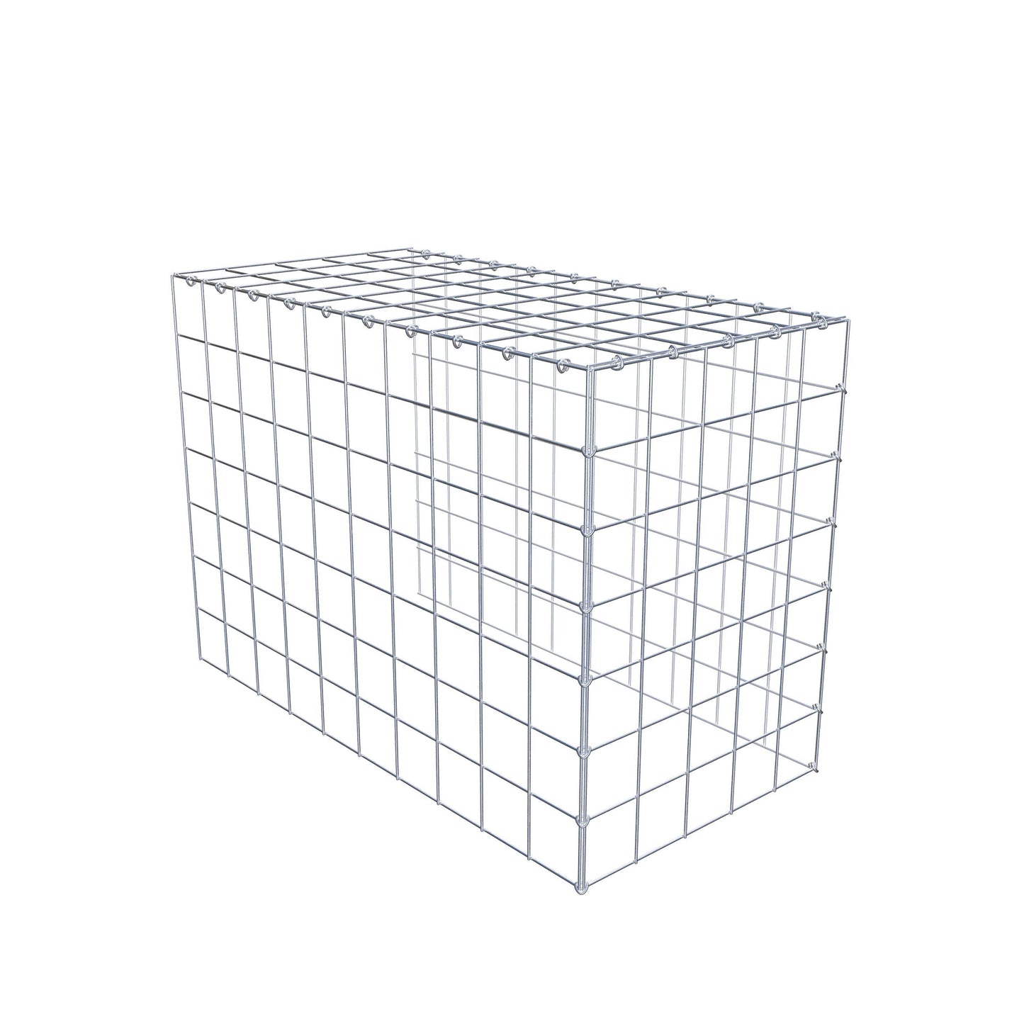 Mounted gabion type 4 100 cm x 70 cm x 50 cm (L x H x D), mesh size 10 cm x 10 cm, C-ring