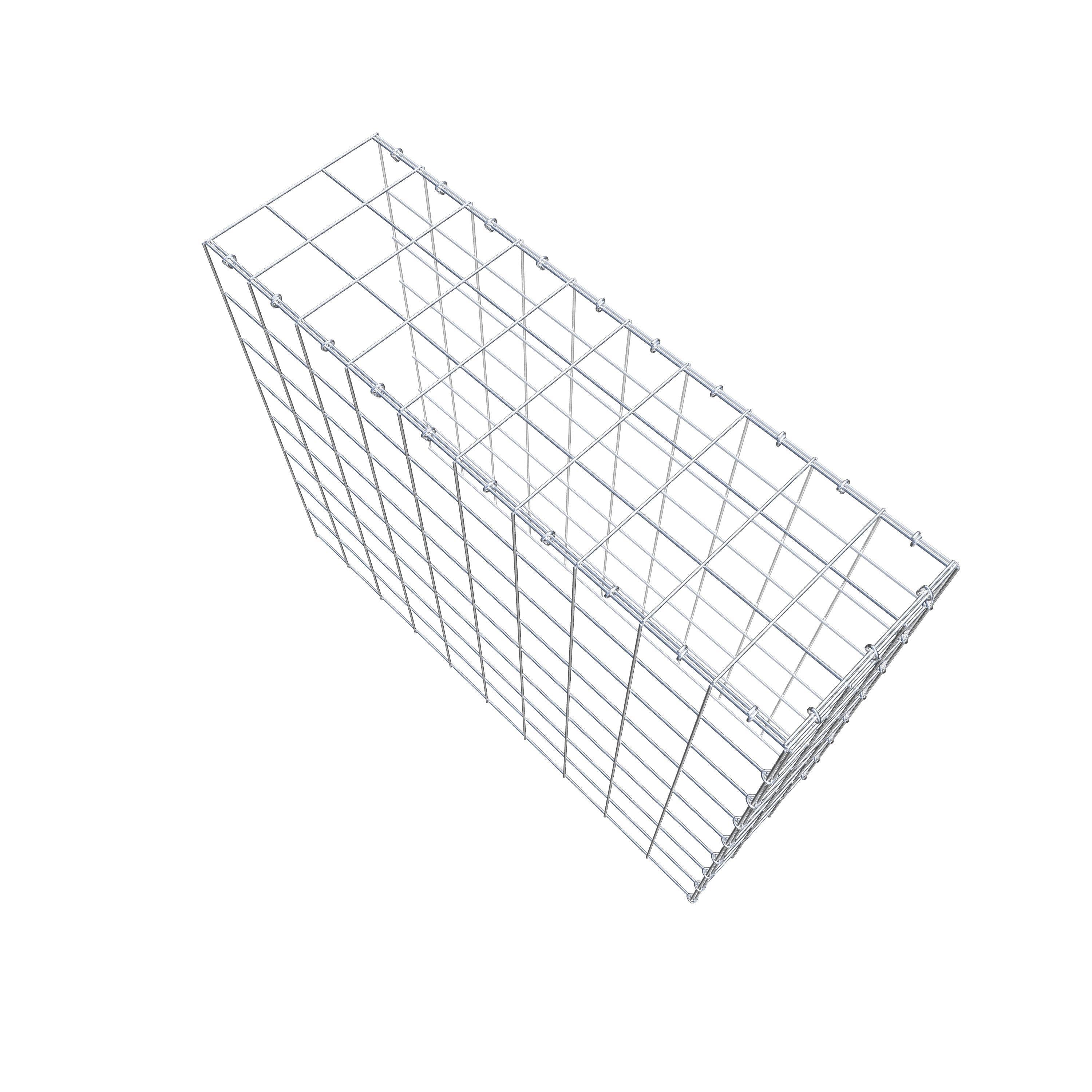 Monteret gabion type 4 100 cm x 80 cm x 30 cm (L x H x D), maskestørrelse 10 cm x 10 cm, C-ring