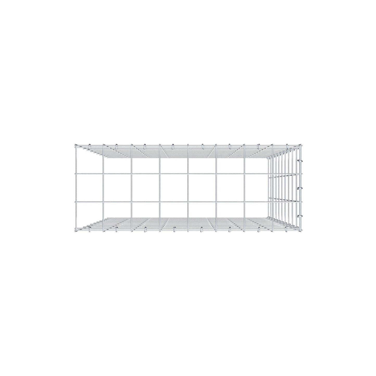 Monteret gabion type 4 100 cm x 80 cm x 30 cm (L x H x D), maskestørrelse 10 cm x 10 cm, C-ring