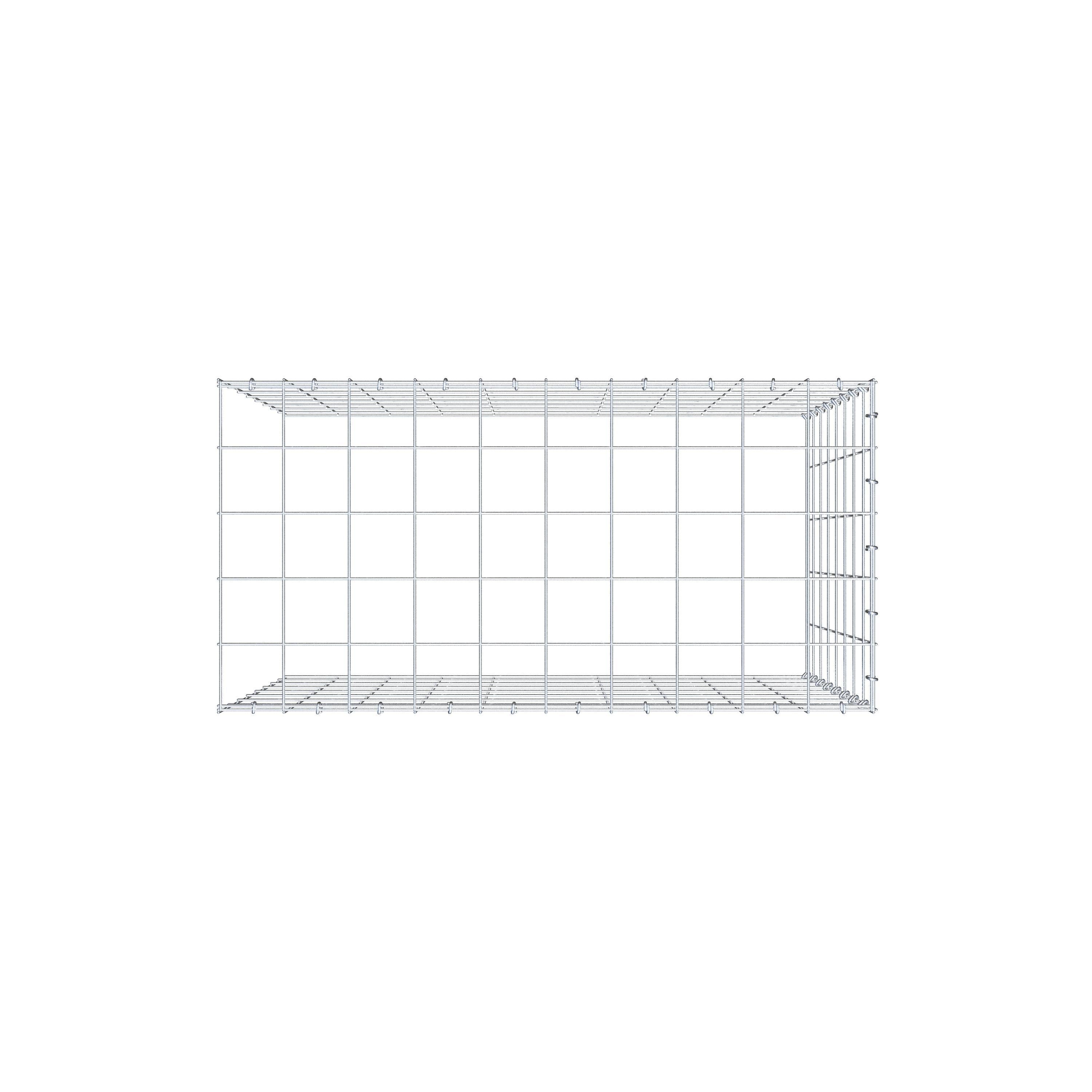 Anbaugabione Typ 4 100 cm x 80 cm x 50 cm (L x H x T), Maschenweite 10 cm x 10 cm, C-Ring