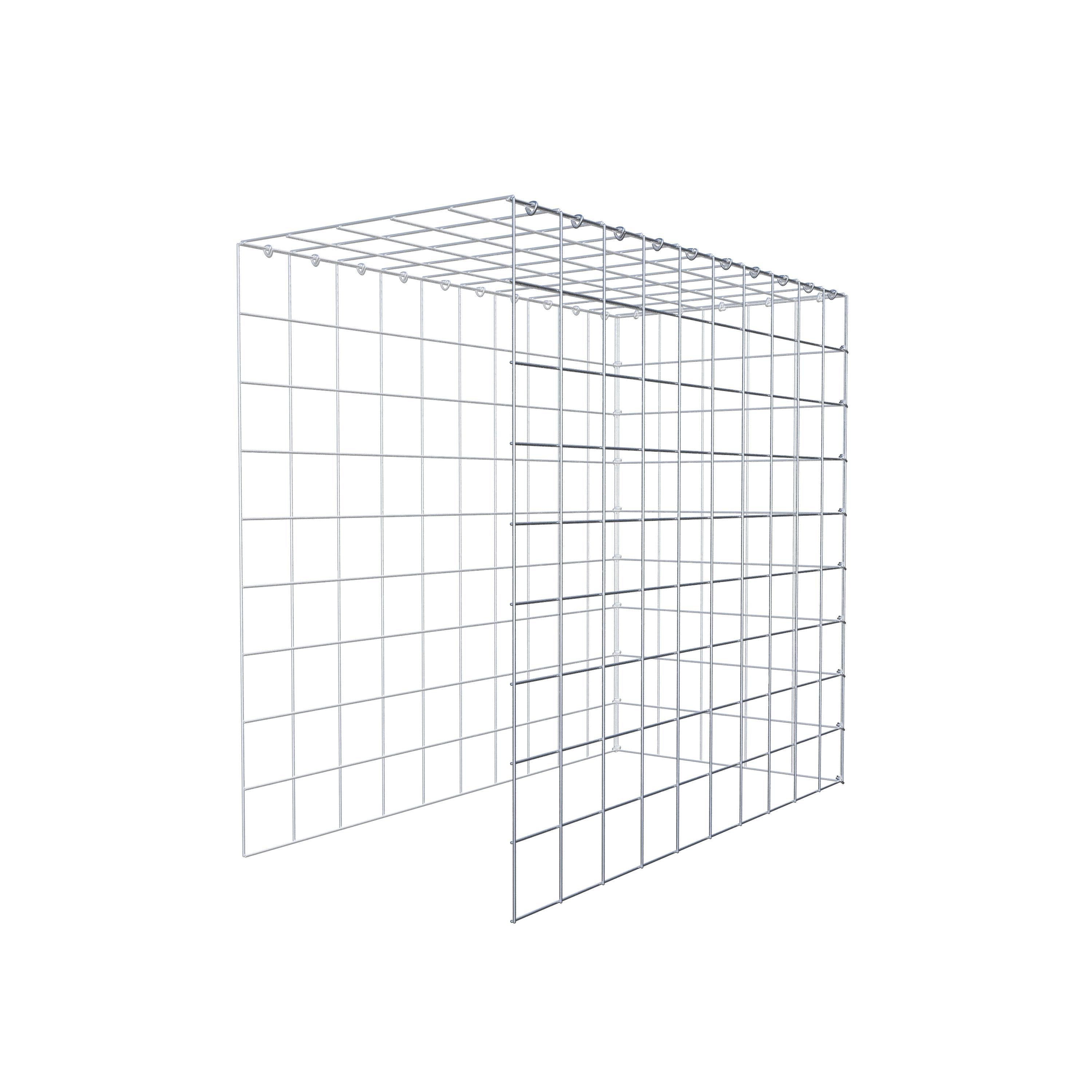 Monteret gabion type 4 100 cm x 90 cm x 50 cm (L x H x D), maskestørrelse 10 cm x 10 cm, C-ring