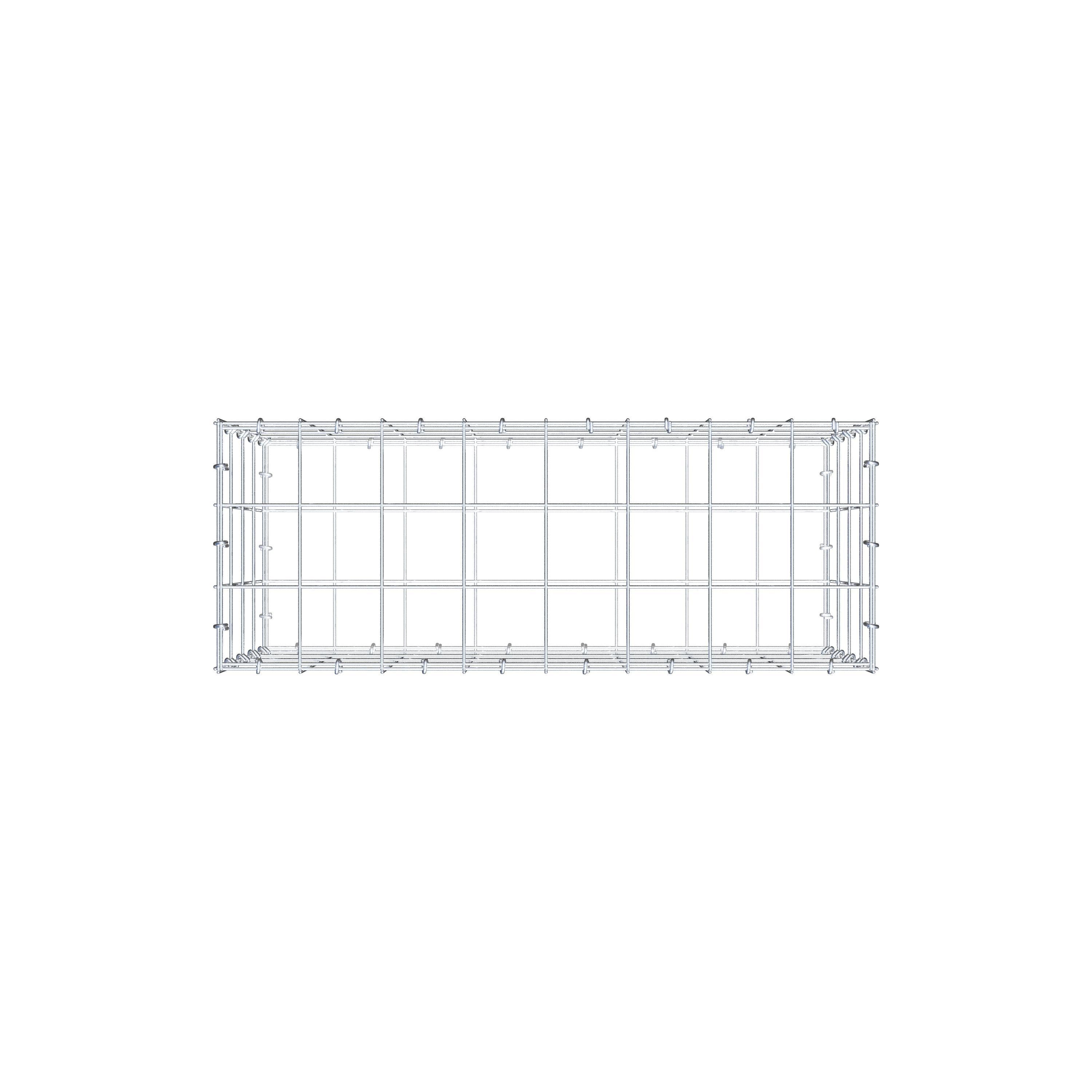 Schanskorf 80 cm x 40 cm x 30 cm (L x H x D), maaswijdte 10 cm x 10 cm, C-ring