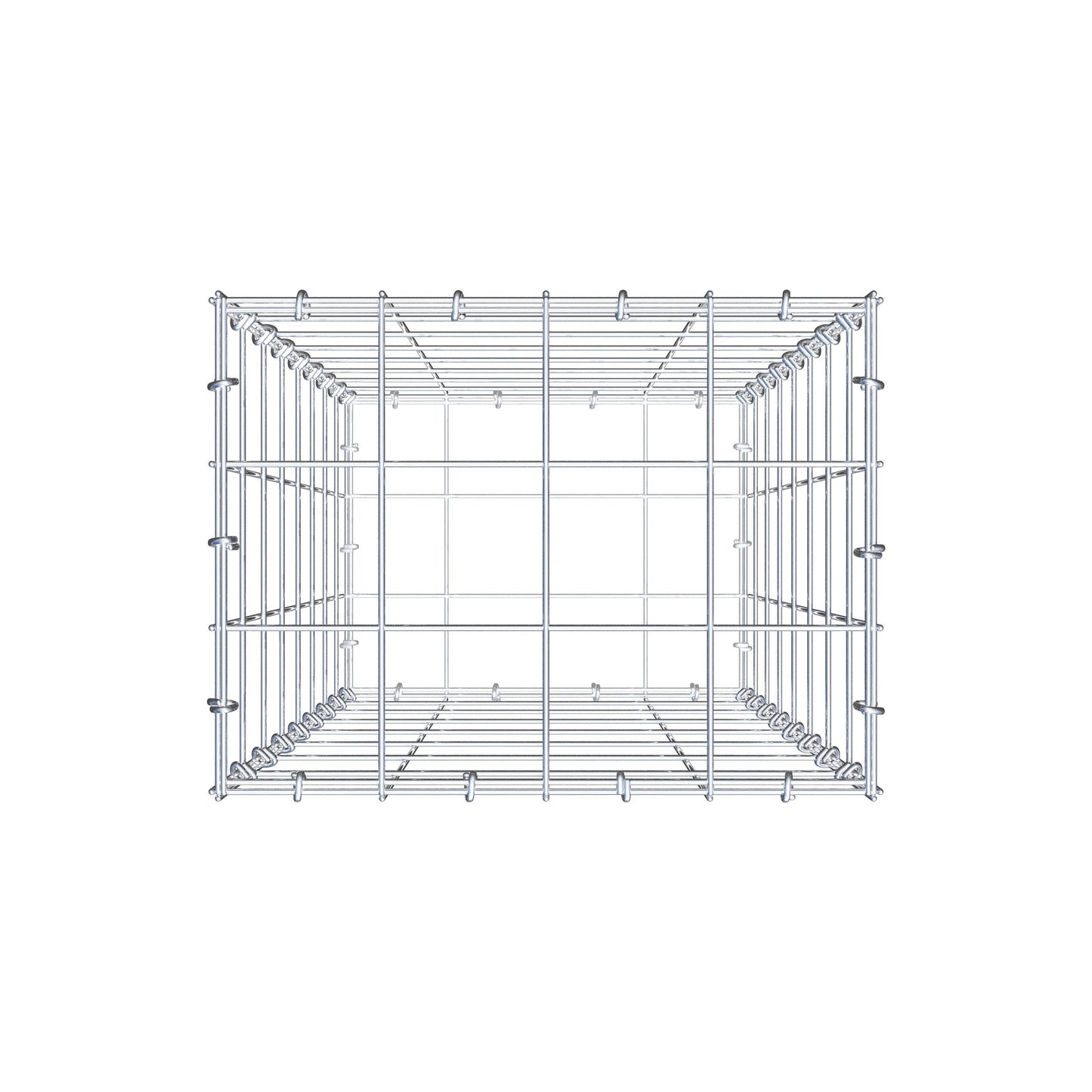 Gavión 80 cm x 40 cm x 30 cm (L x A x P), malla 10 cm x 10 cm, anillo en C