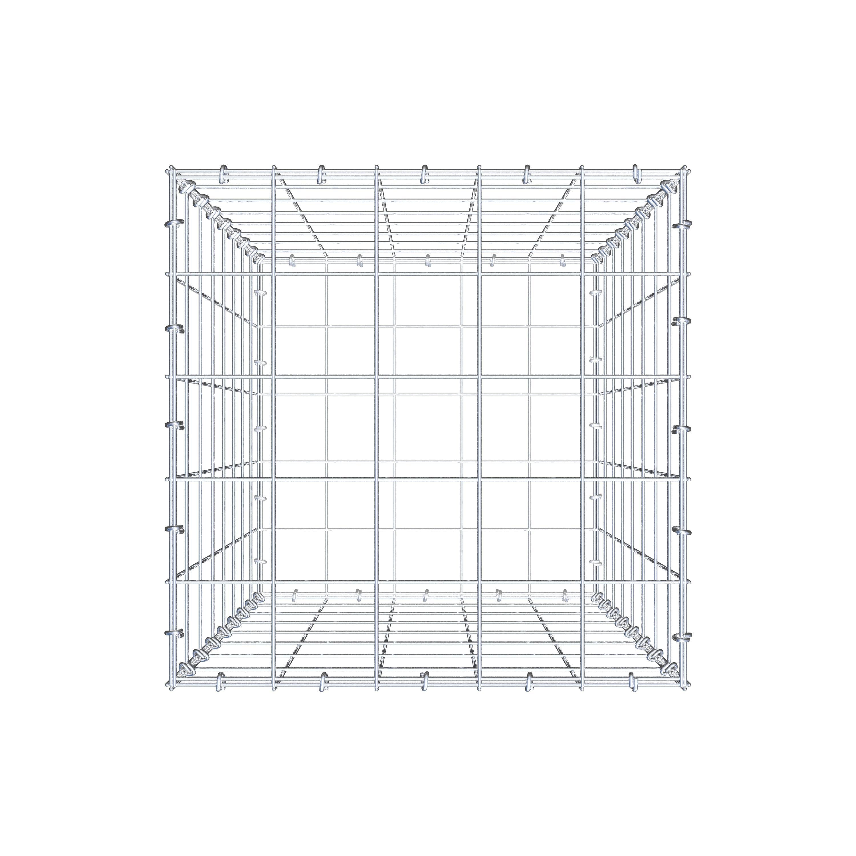 Schanskorf 80 cm x 50 cm x 50 cm (L x H x D), maaswijdte 10 cm x 10 cm, C-ring