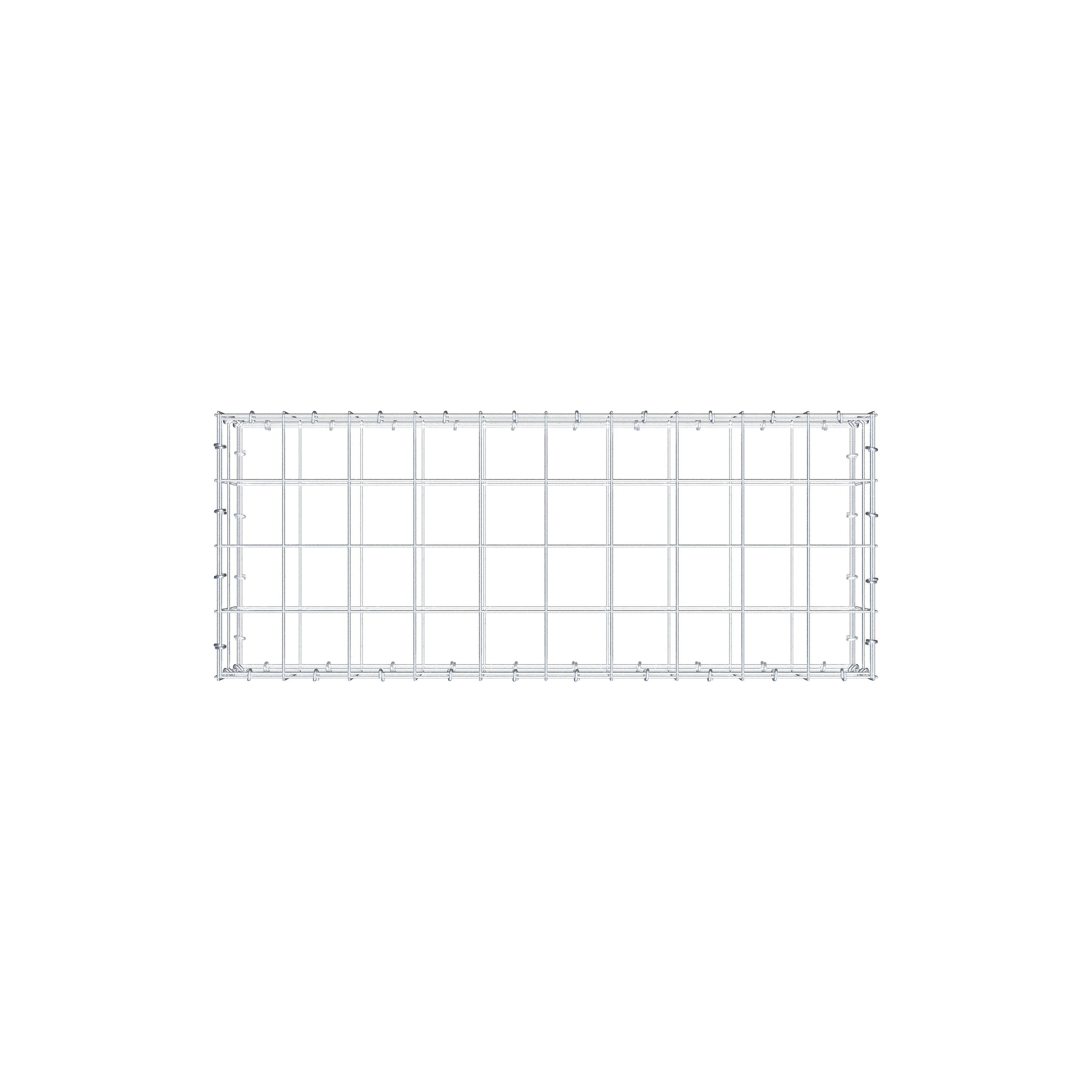 Gabione 100 cm x 20 cm x 40 cm (L x H x T), Maschenweite 10 cm x 10 cm, C-Ring