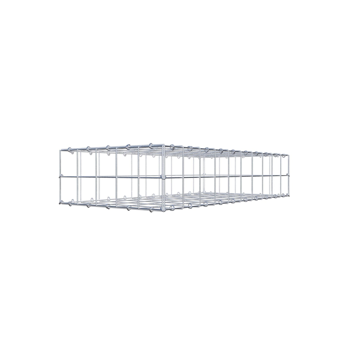 Gabbione 100 cm x 20 cm x 50 cm (L x H x P), maglia 10 cm x 10 cm, anello a C