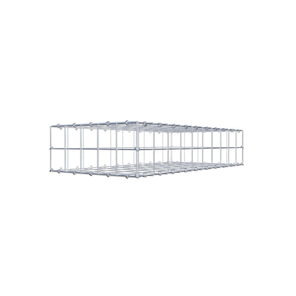 Gabbione 100 cm x 20 cm x 50 cm (L x H x P), maglia 10 cm x 10 cm, anello a C