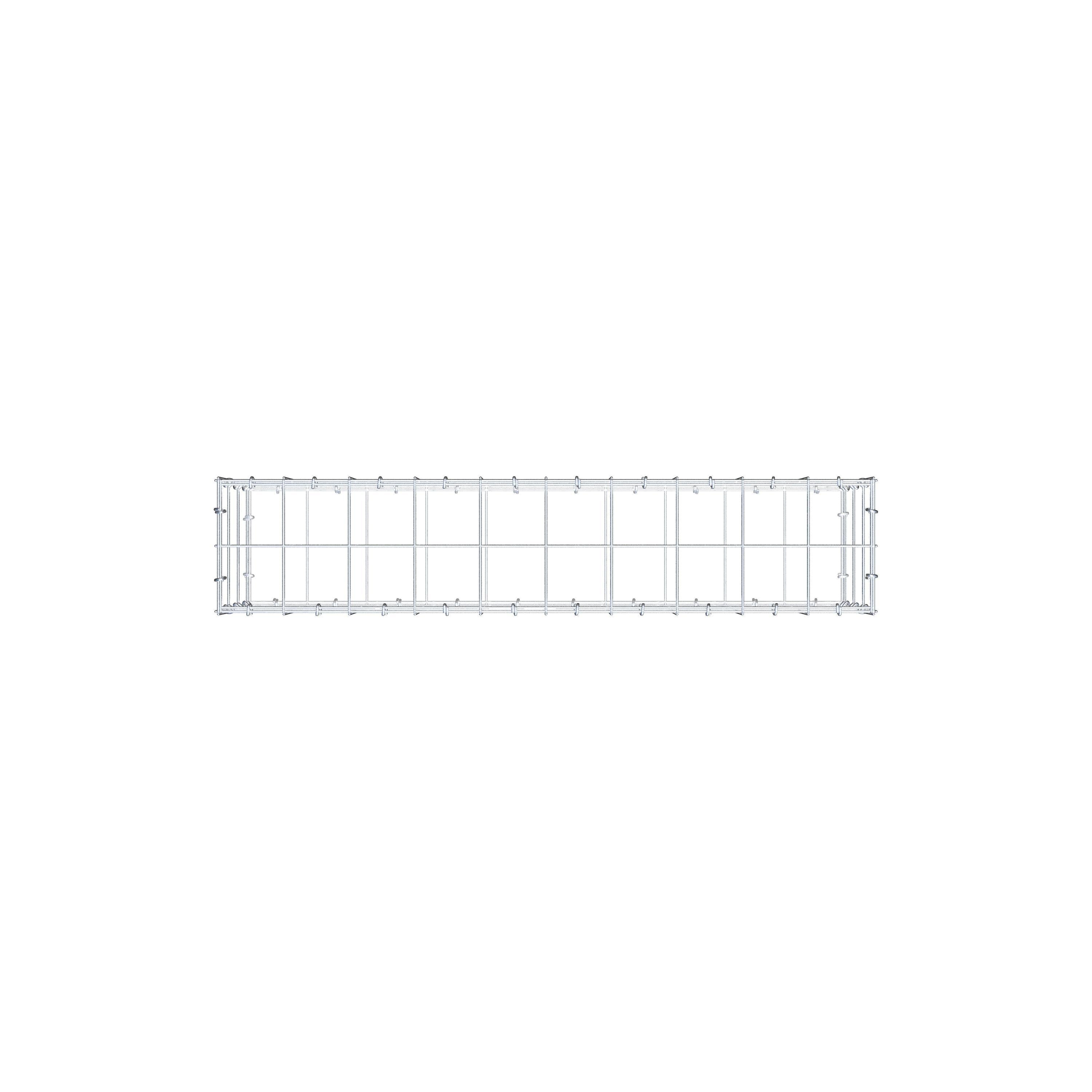 Gabione 100 cm x 30 cm x 20 cm (L x H x T), Maschenweite 10 cm x 10 cm, C-Ring