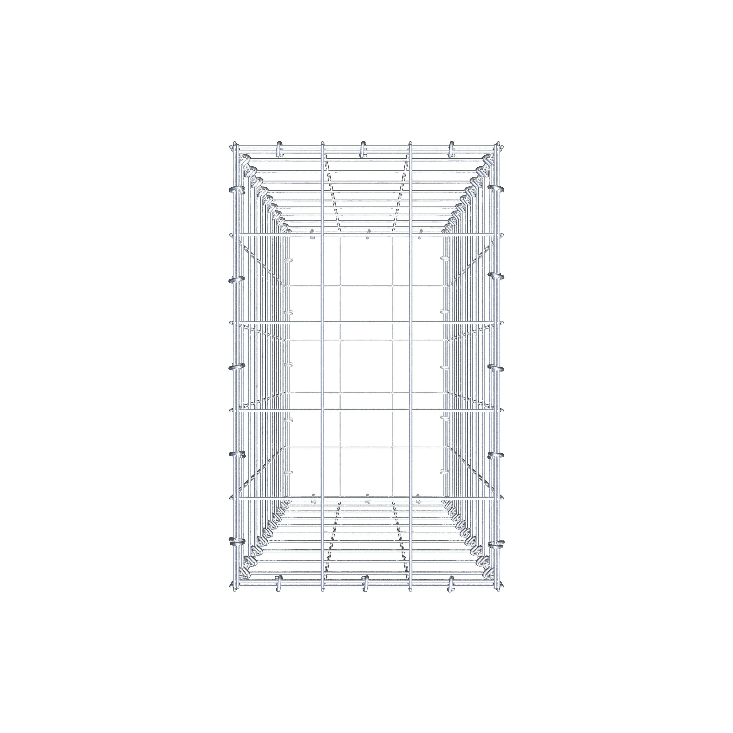 Schanskorf 100 cm x 30 cm x 50 cm (L x H x D), maaswijdte 10 cm x 10 cm, C-ring