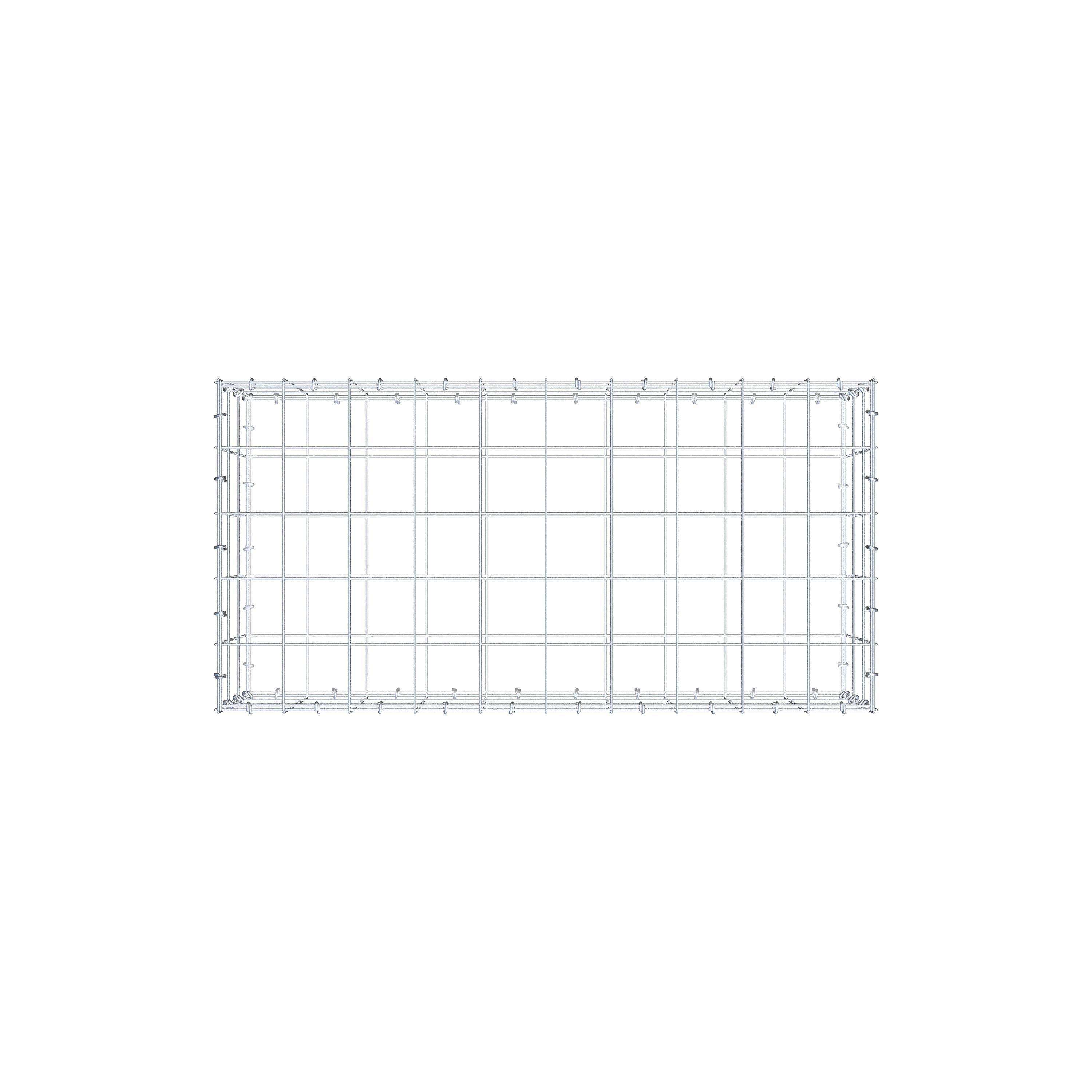 Schanskorf 100 cm x 30 cm x 50 cm (L x H x D), maaswijdte 10 cm x 10 cm, C-ring