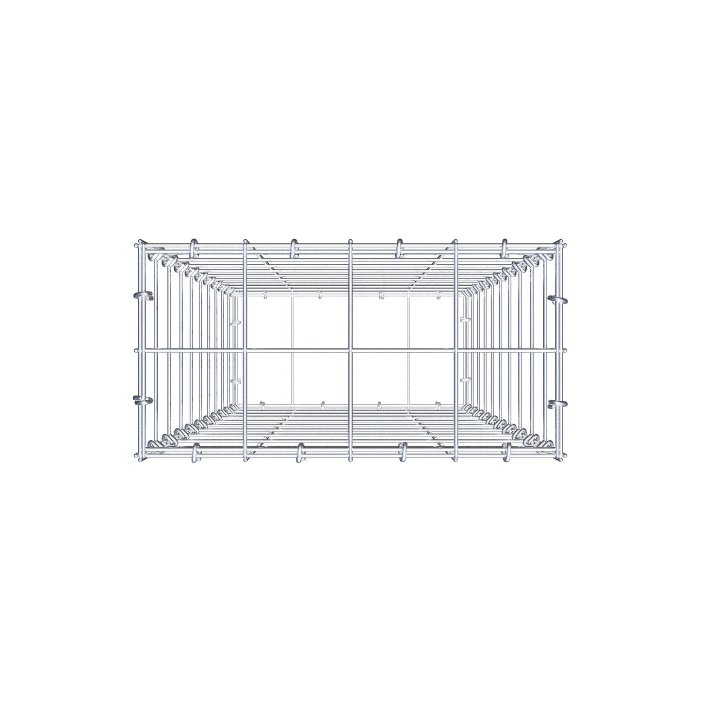 Gavión 100 cm x 40 cm x 20 cm (L x A x P), luz de malla 10 cm x 10 cm, anillo en C