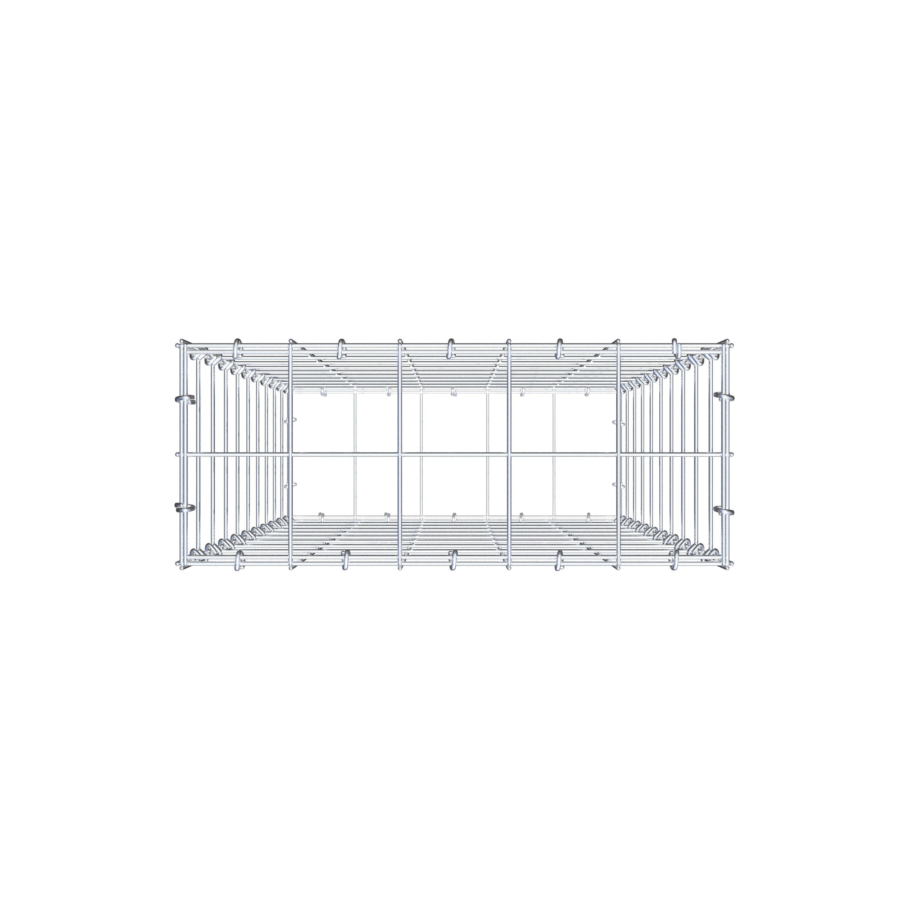 Schanskorf 100 cm x 50 cm x 20 cm (L x H x D), maaswijdte 10 cm x 10 cm, C-ring