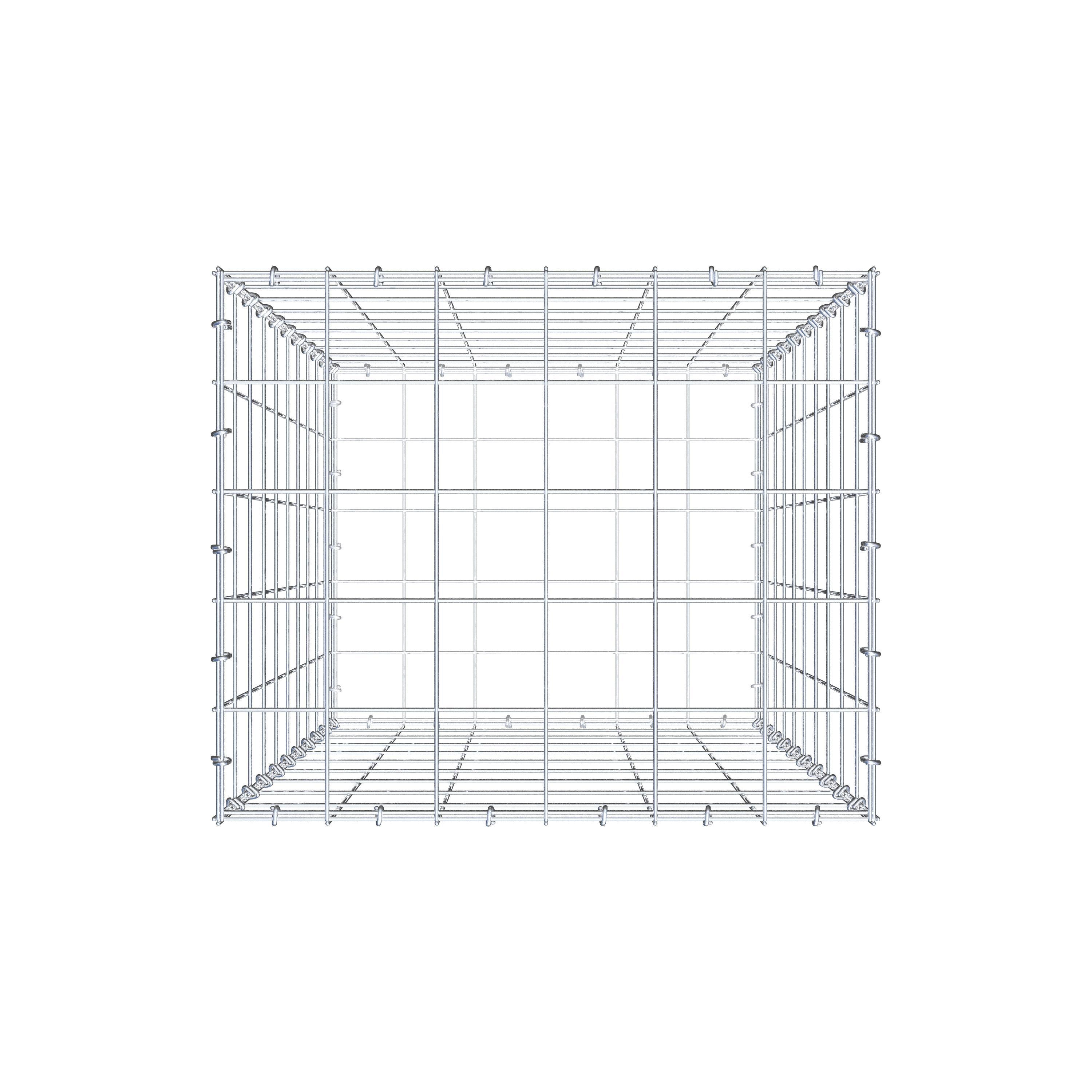 Schanskorf 100 cm x 60 cm x 50 cm (L x H x D), maaswijdte 10 cm x 10 cm, C-ring