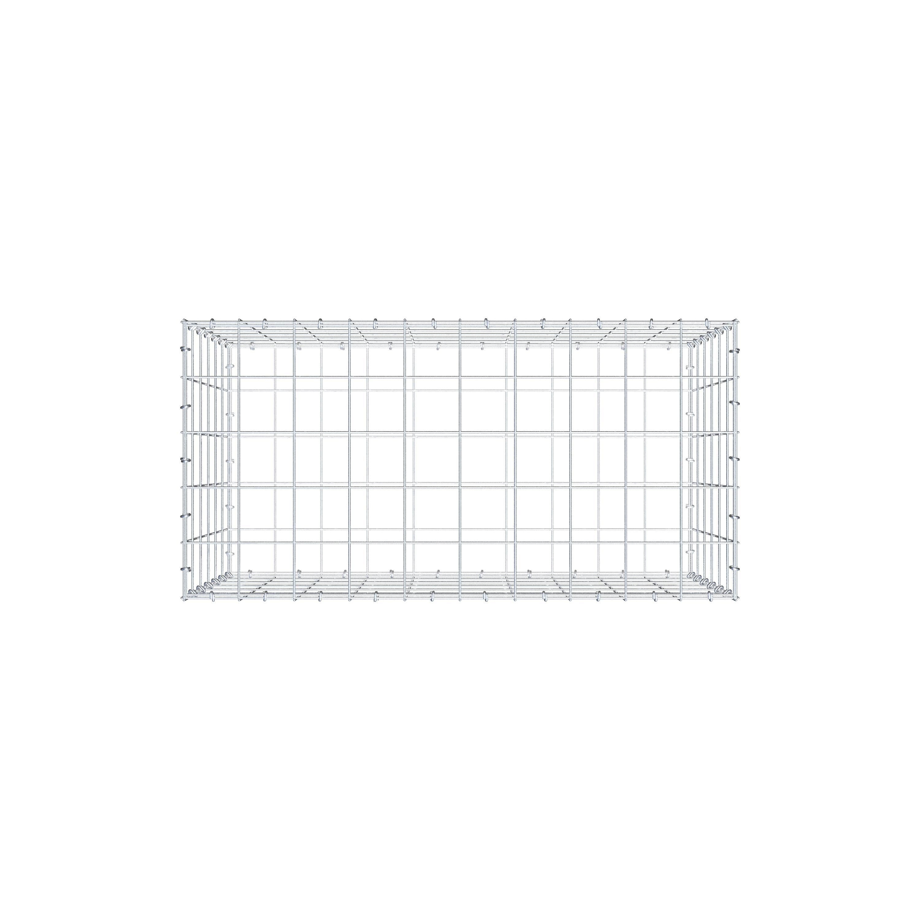 Schanskorf 100 cm x 60 cm x 50 cm (L x H x D), maaswijdte 10 cm x 10 cm, C-ring