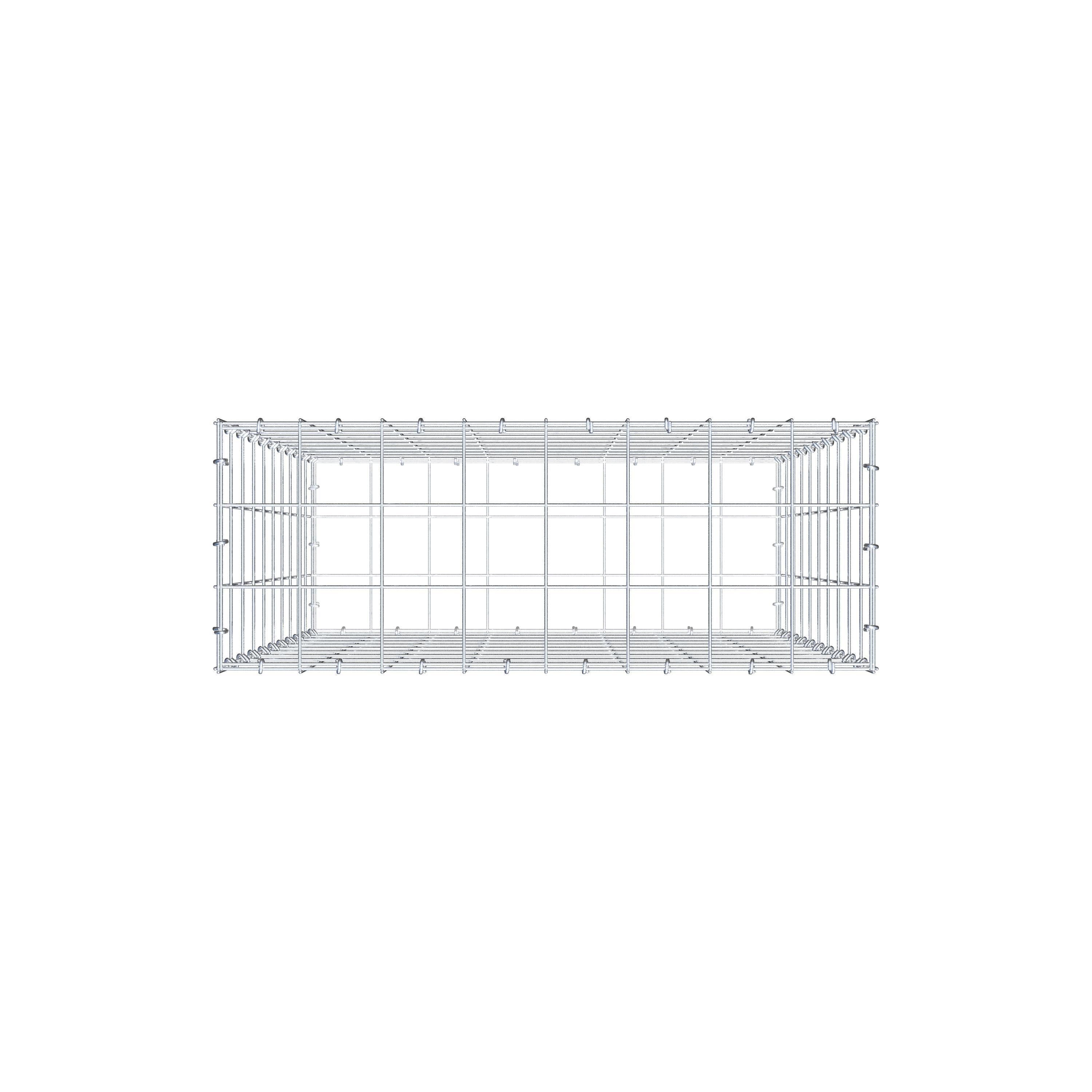 Schanskorf 100 cm x 80 cm x 30 cm (L x H x D), maaswijdte 10 cm x 10 cm, C-ring