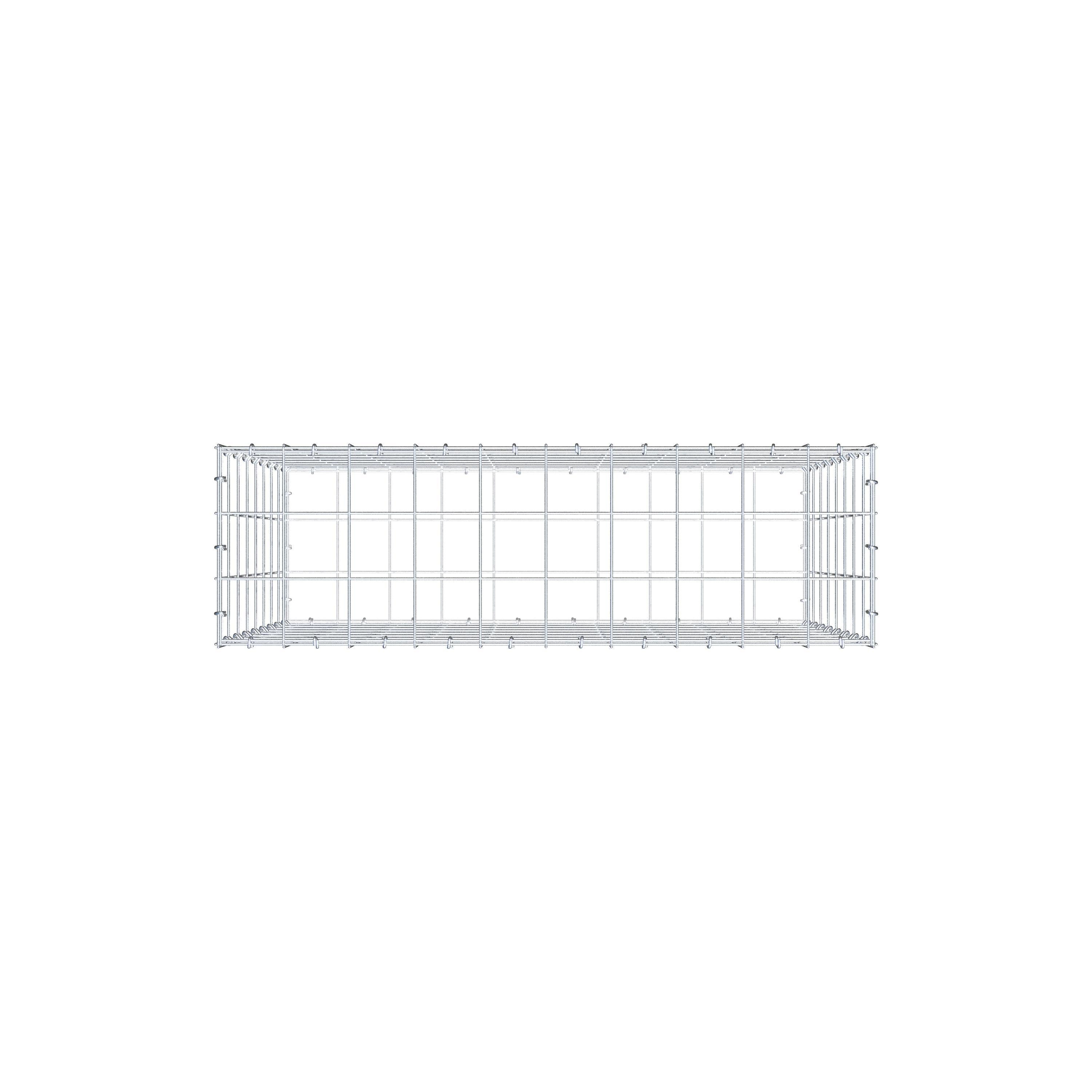 Schanskorf 100 cm x 80 cm x 30 cm (L x H x D), maaswijdte 10 cm x 10 cm, C-ring