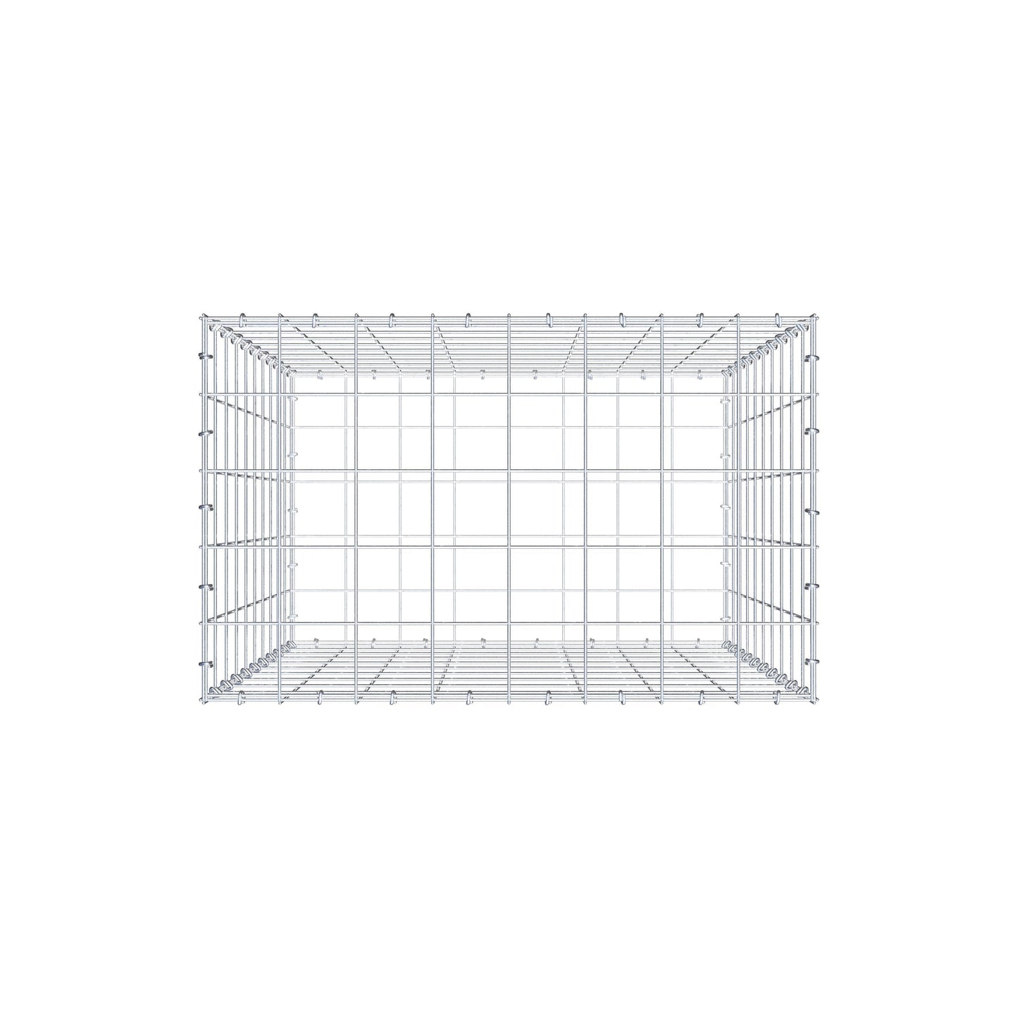 Gabion 100 cm x 80 cm x 50 cm (L x H x D), maskestørrelse 10 cm x 10 cm, C-ring