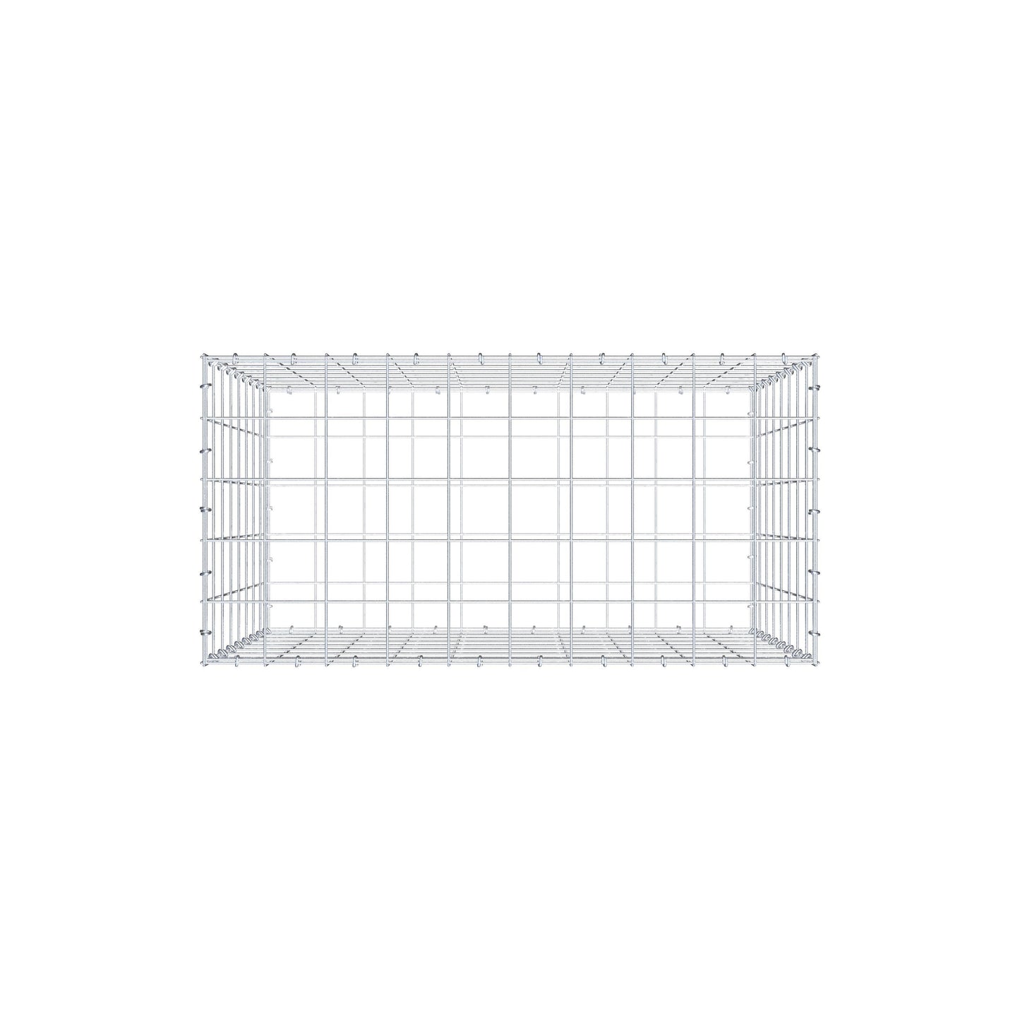 Gabion 100 cm x 80 cm x 50 cm (L x H x D), maskestørrelse 10 cm x 10 cm, C-ring