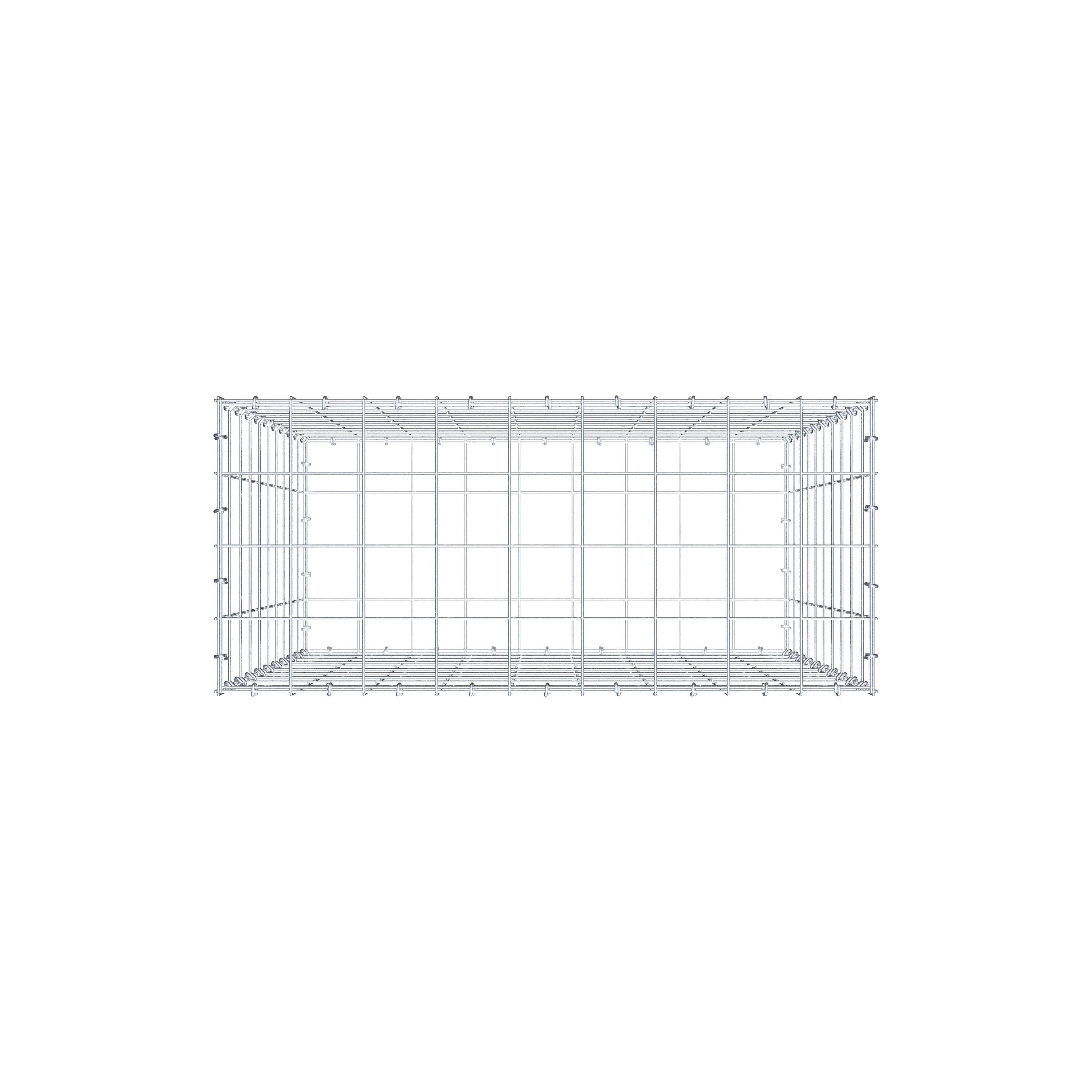 Gabione 100 cm x 90 cm x 40 cm (L x H x T), Maschenweite 10 cm x 10 cm, C-Ring