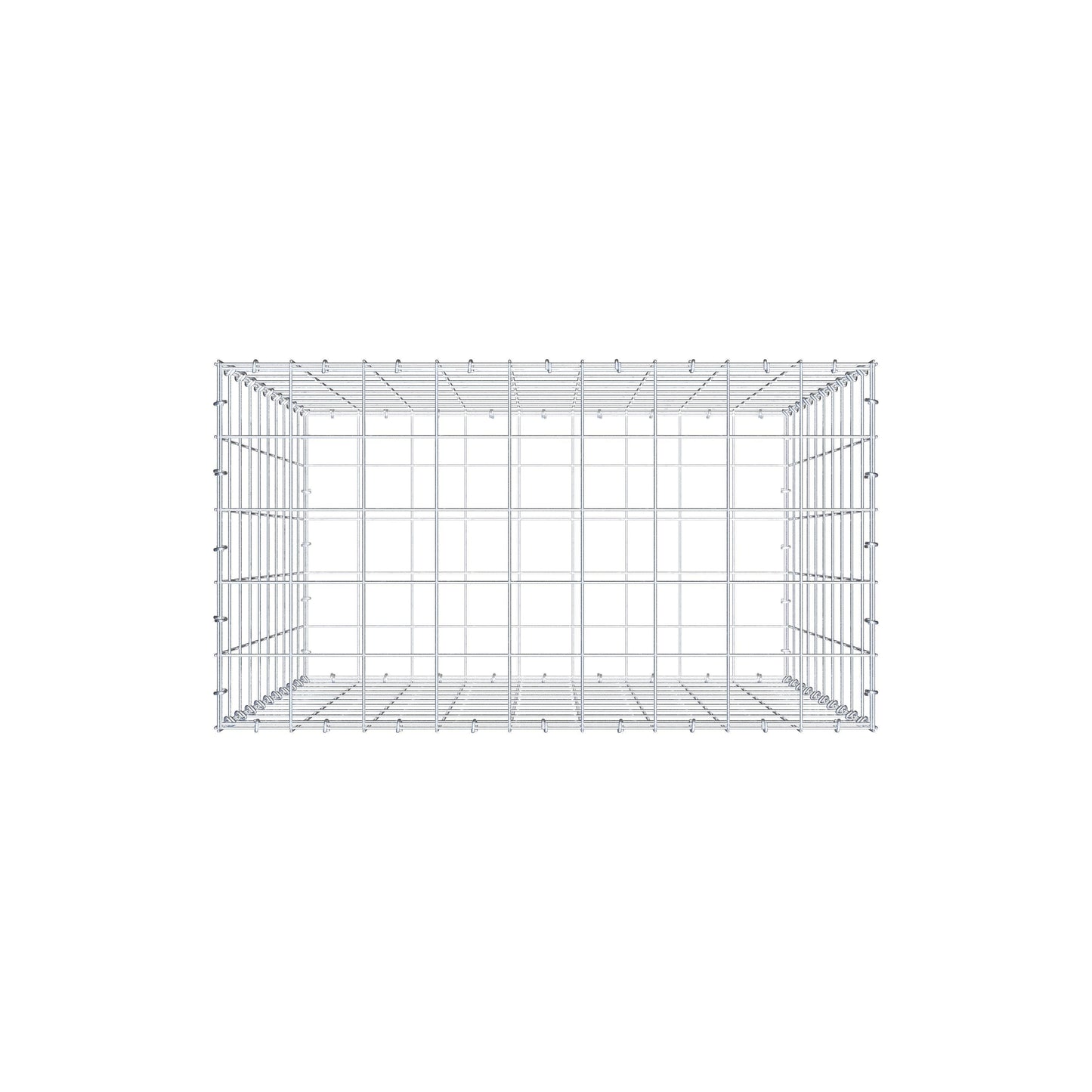 Gabion 100 cm x 90 cm x 50 cm (L x H x P), mailles 10 cm x 10 cm, anneau en C