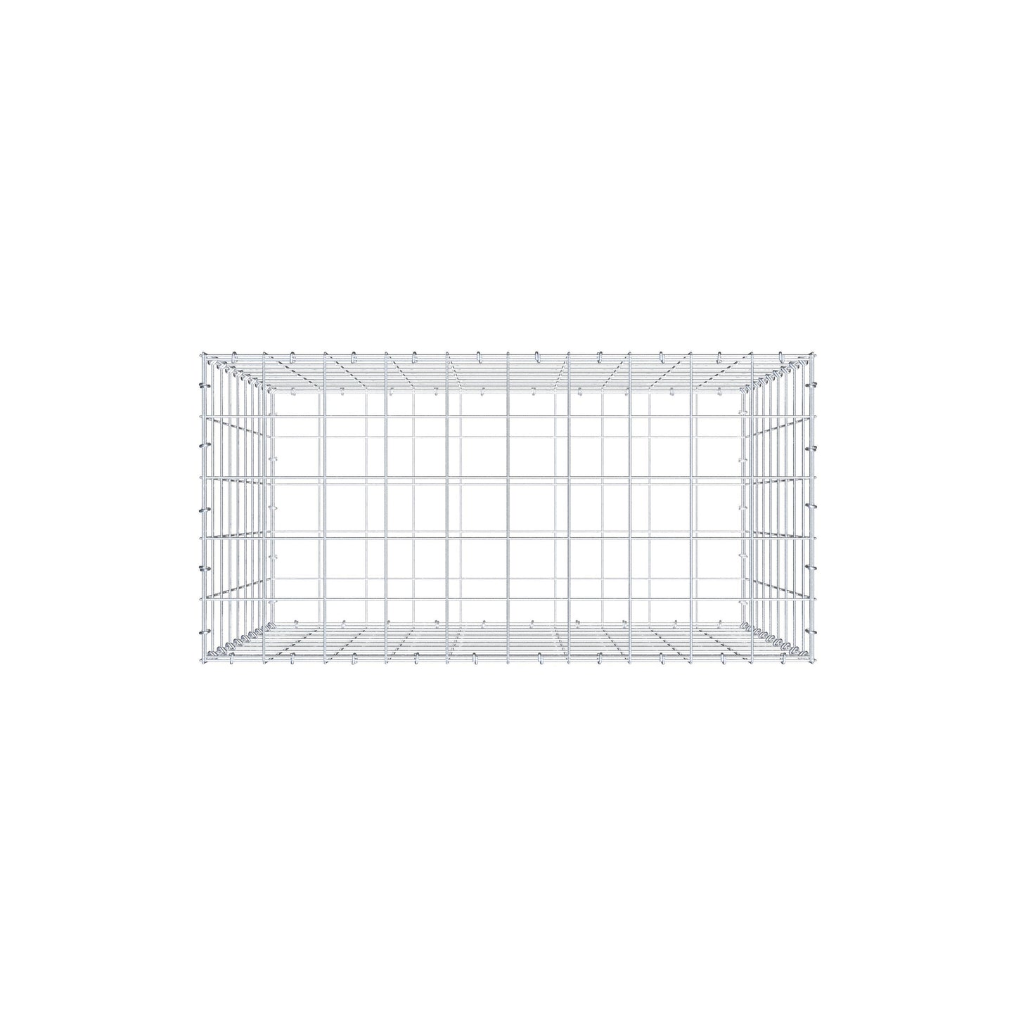Gabion 100 cm x 90 cm x 50 cm (L x H x P), mailles 10 cm x 10 cm, anneau en C