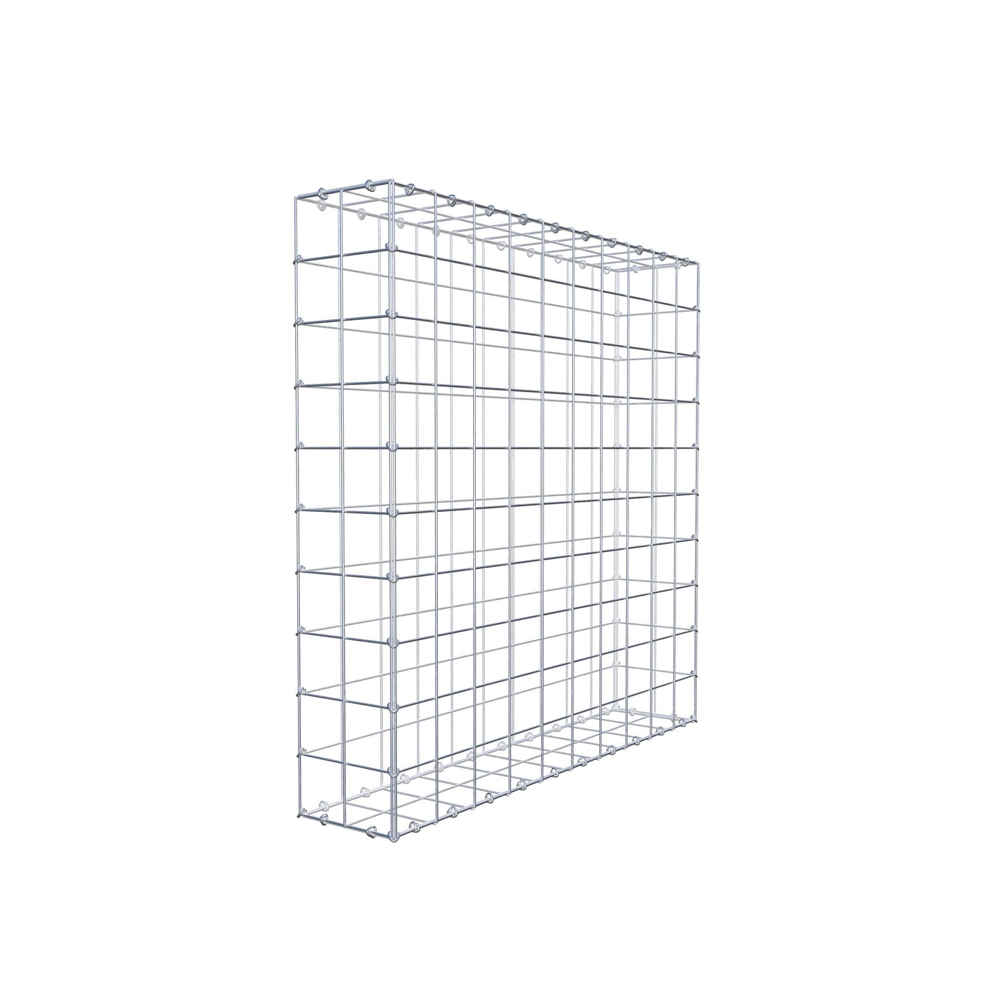 Gabion 100 cm x 100 cm x 20 cm (L x H x D), mesh size 10 cm x 10 cm, C-ring