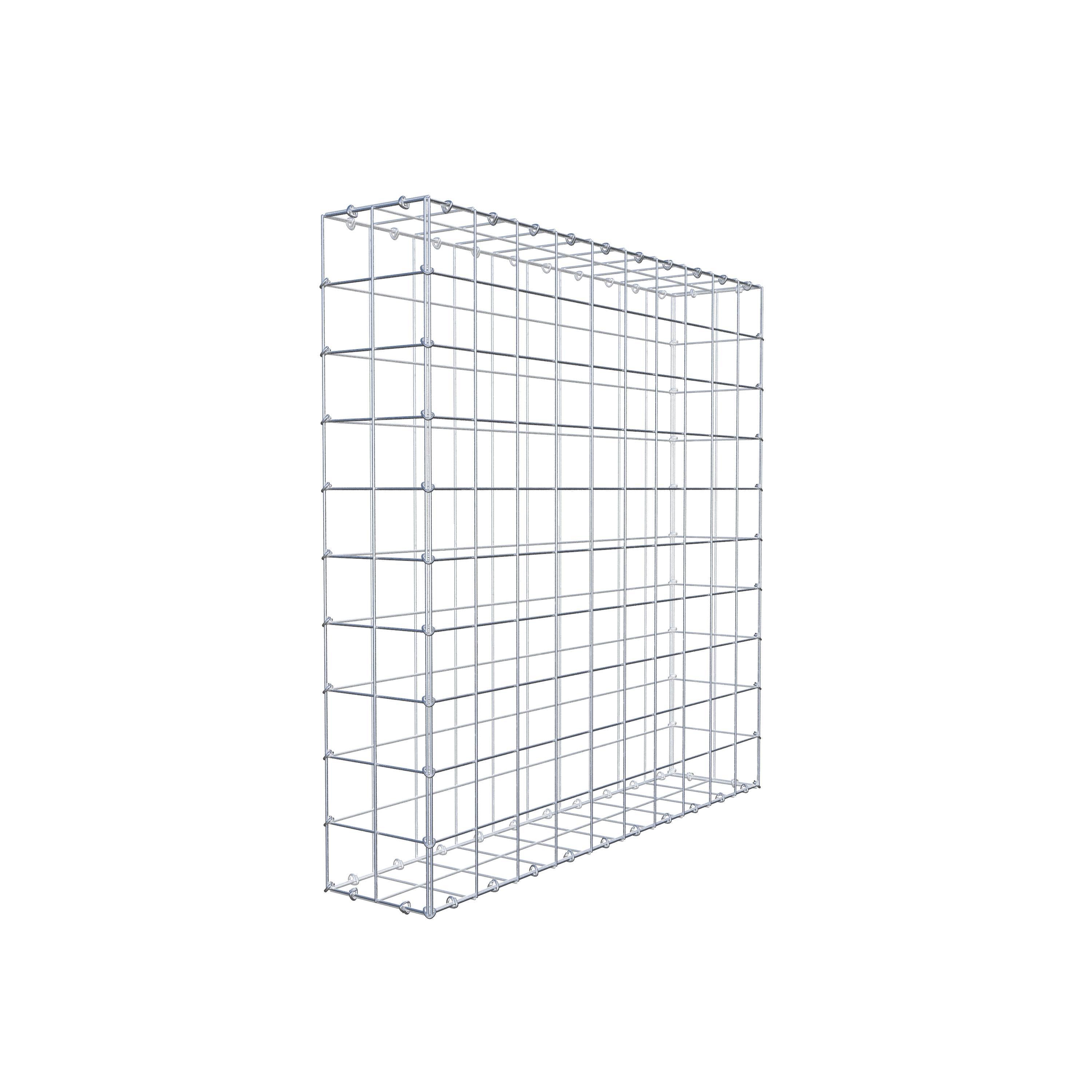 Gabion 100 cm x 100 cm x 20 cm (L x H x D), mesh size 10 cm x 10 cm, C-ring