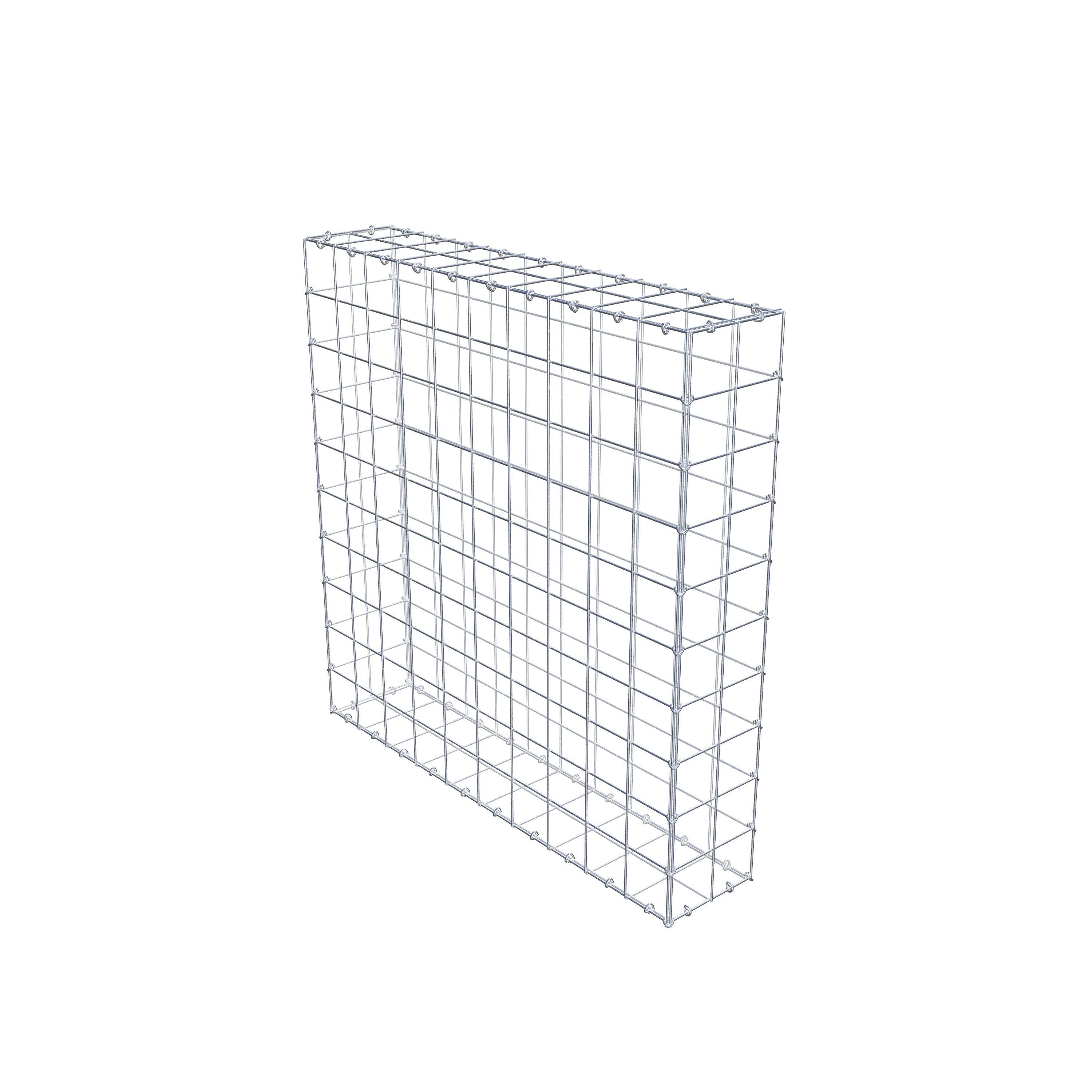 Gabion 100 cm x 100 cm x 20 cm (L x H x D), mesh size 10 cm x 10 cm, C-ring