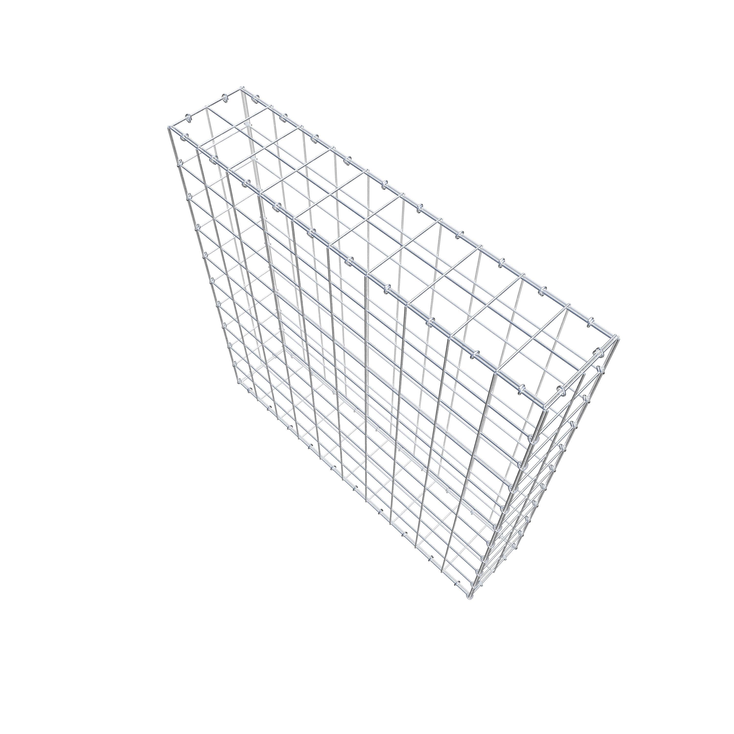 Gabião 100 cm x 100 cm x 20 cm (C x A x P), malhagem 10 cm x 10 cm, anel C