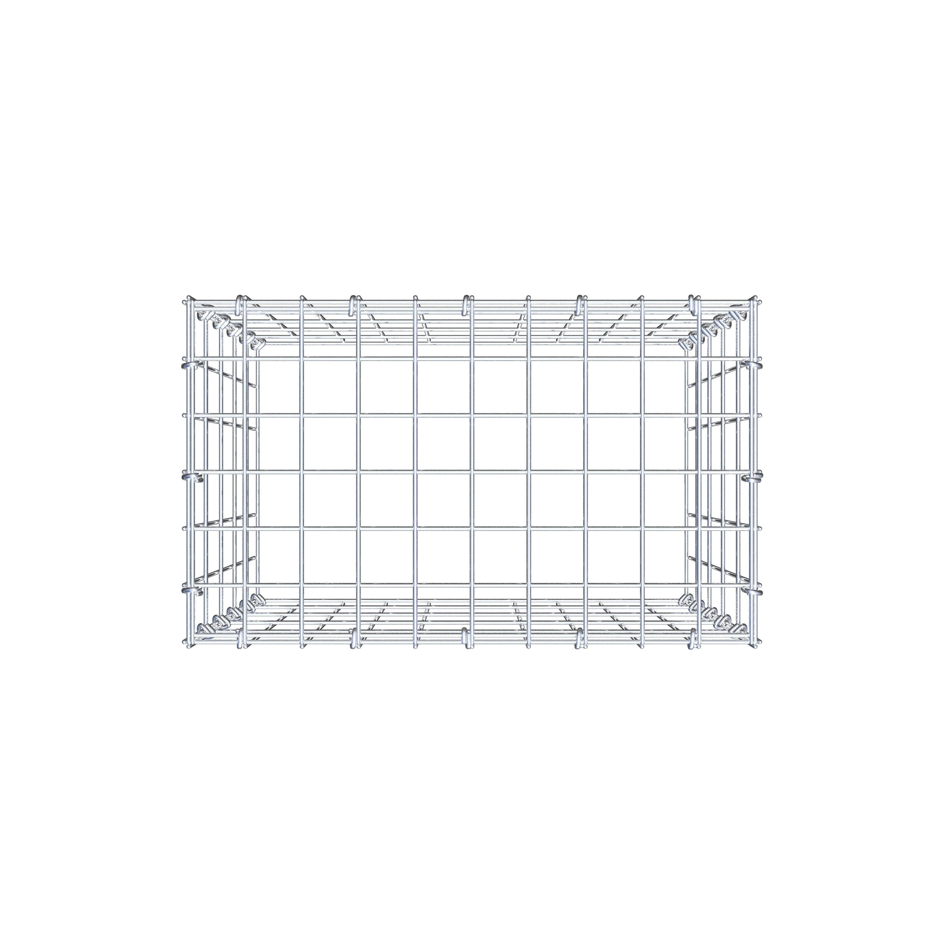 Monteret gabion type 3 50 cm x 50 cm x 30 cm (L x H x D), maskestørrelse 5 cm x 10 cm, C-ring