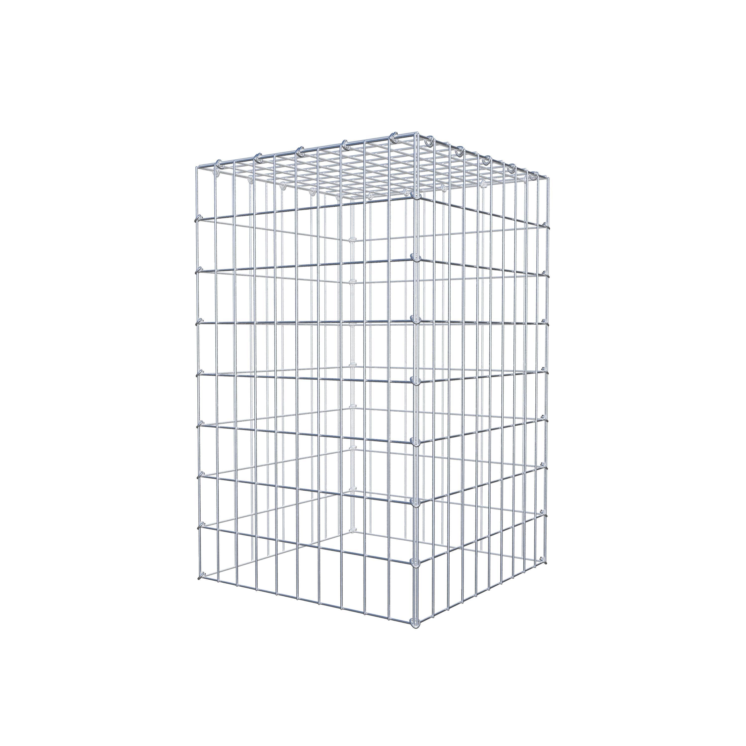 Mounted gabion type 3 80 cm x 50 cm x 50 cm (L x H x D), mesh size 5 cm x 10 cm, C-ring