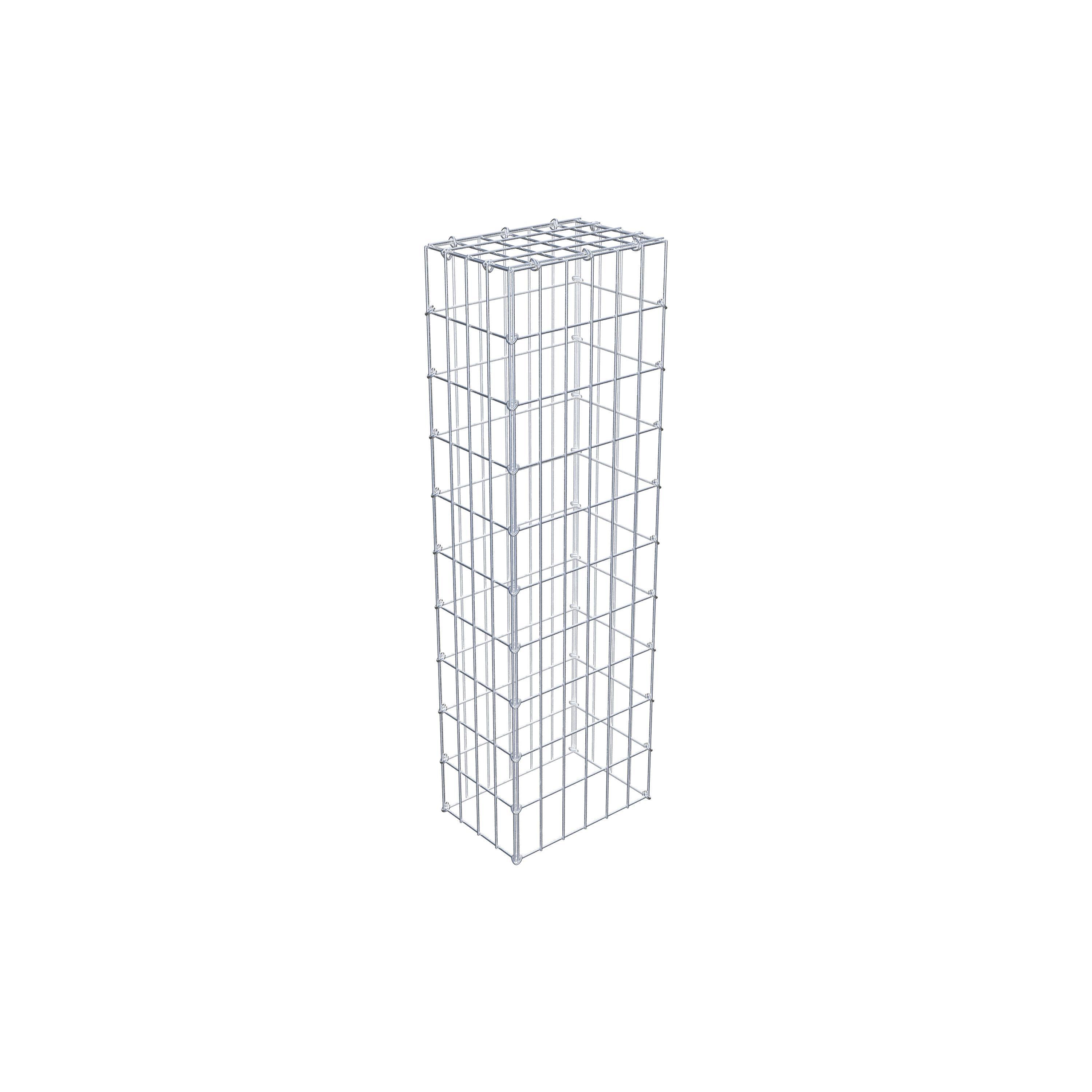 Typ 3 påbyggnadsgabion 100 cm x 20 cm x 30 cm (L x H x D), maskstorlek 5 cm x 10 cm, C-ring