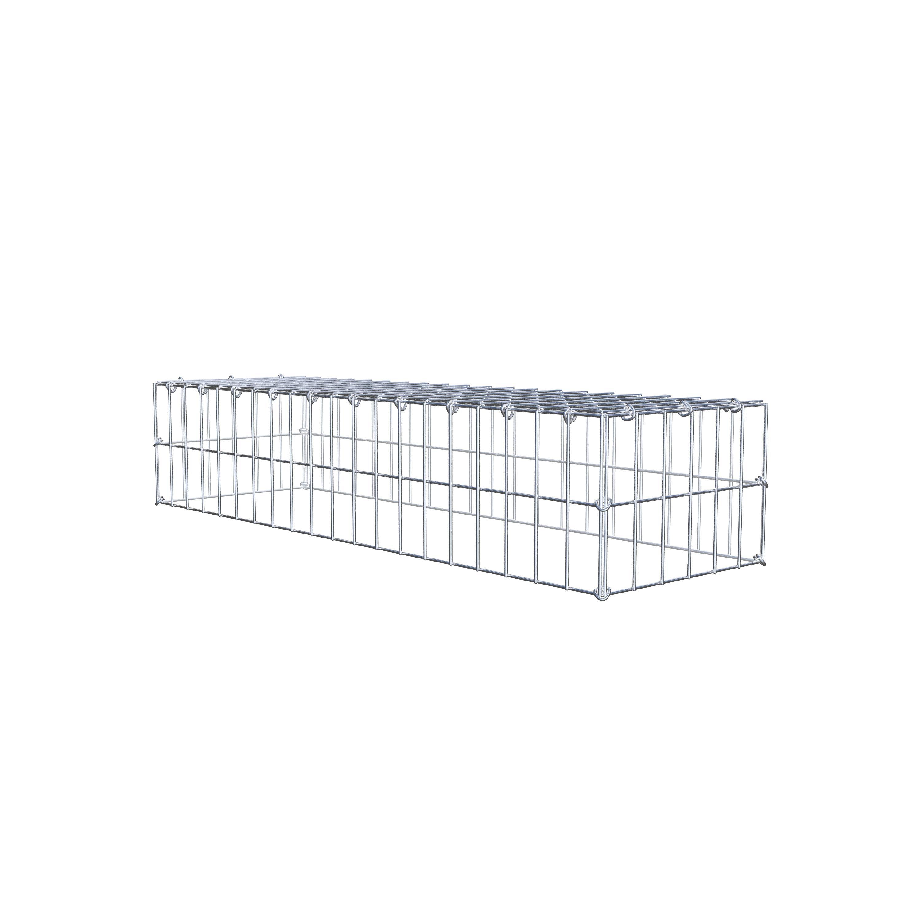 Typ 3 påbyggnadsgabion 100 cm x 20 cm x 30 cm (L x H x D), maskstorlek 5 cm x 10 cm, C-ring