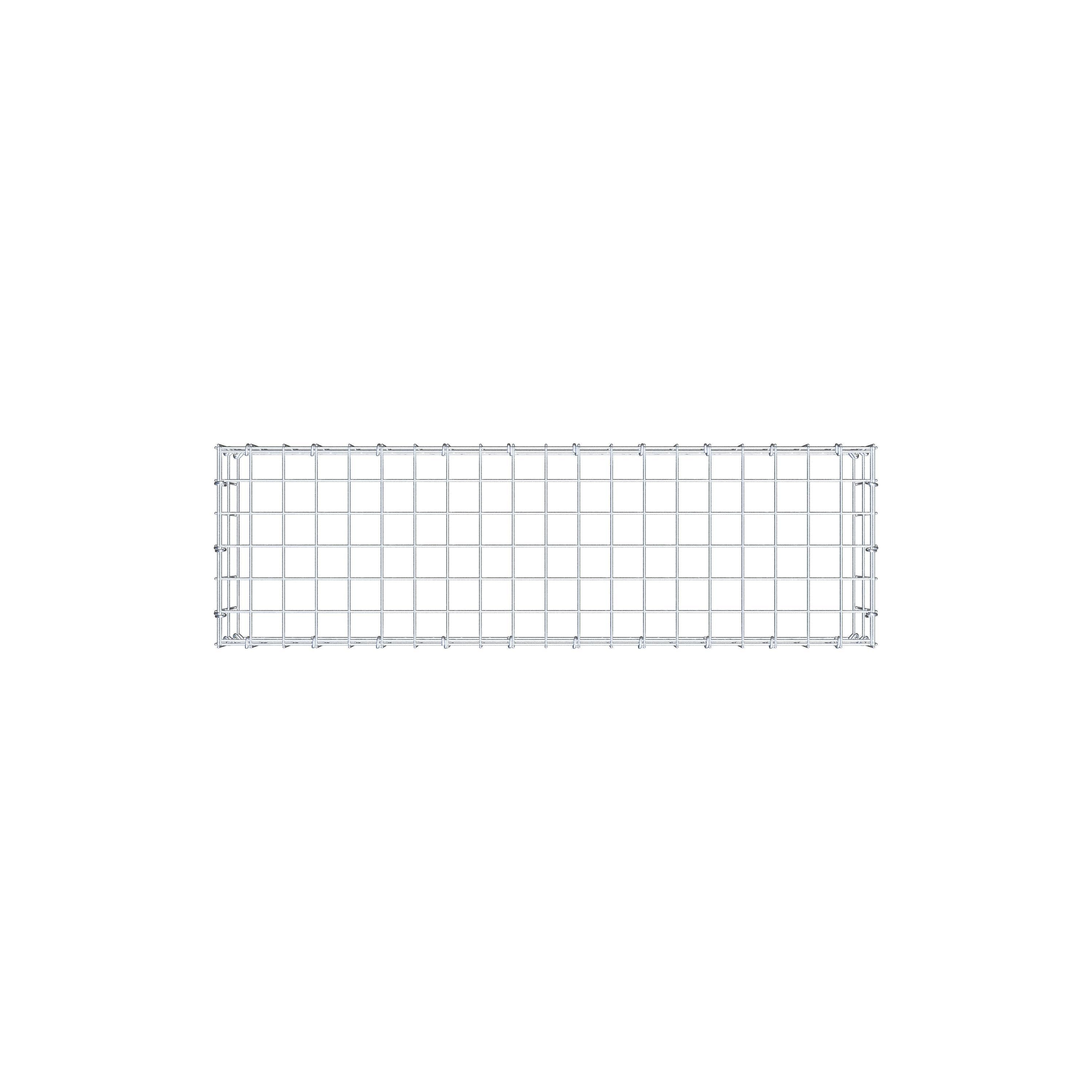 Typ 3 påbyggnadsgabion 100 cm x 20 cm x 30 cm (L x H x D), maskstorlek 5 cm x 10 cm, C-ring