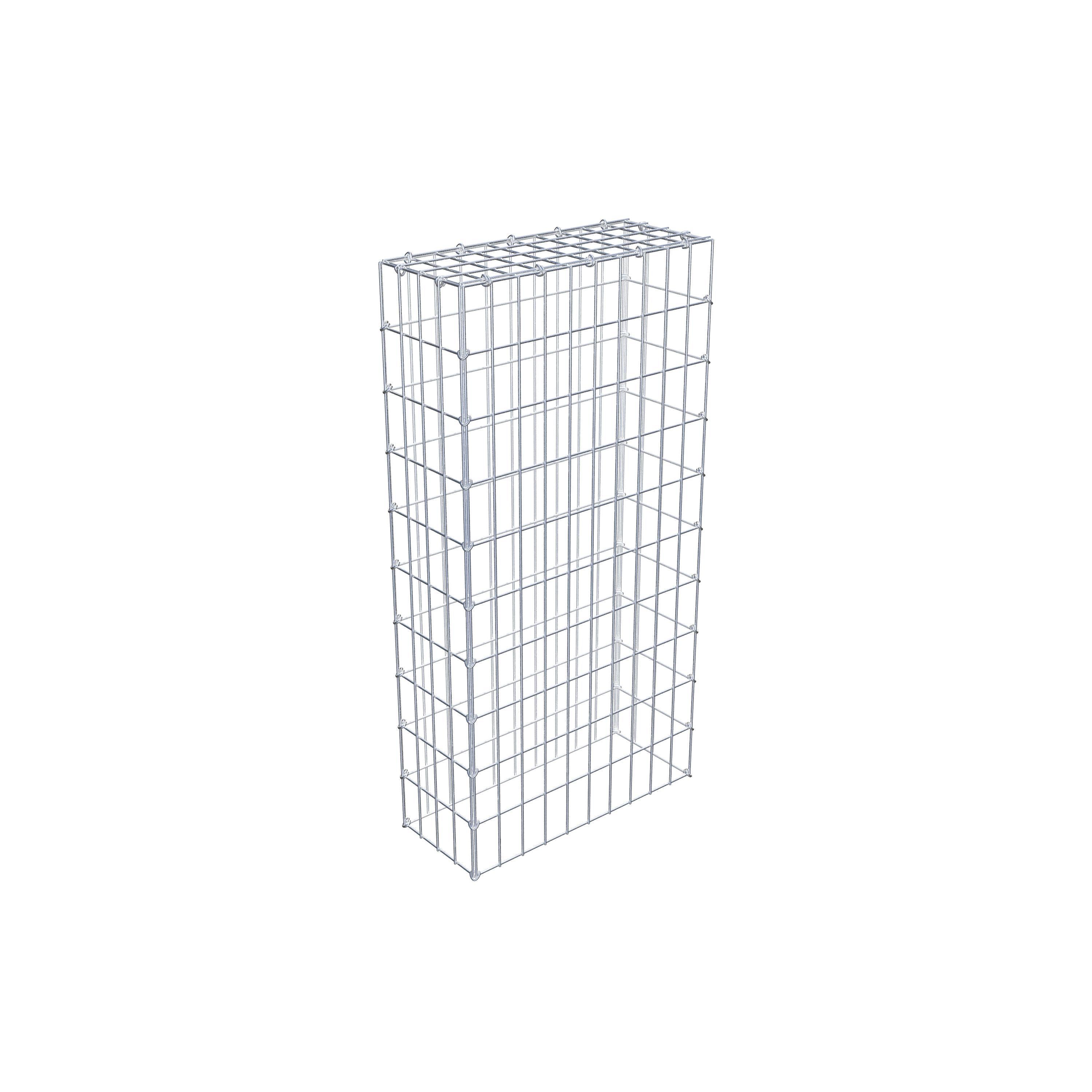 Monteret gabion type 3 100 cm x 20 cm x 50 cm (L x H x D), maskestørrelse 5 cm x 10 cm, C-ring