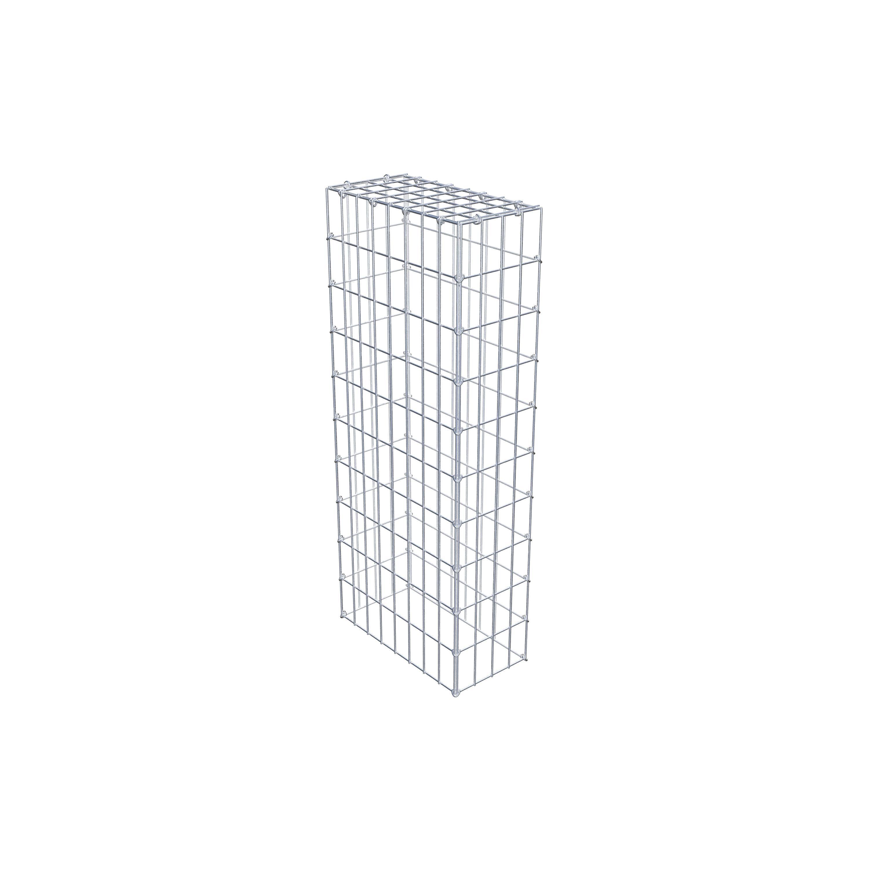 Mounted gabion type 3 100 cm x 40 cm x 20 cm (L x H x D), mesh size 5 cm x 10 cm, C-ring