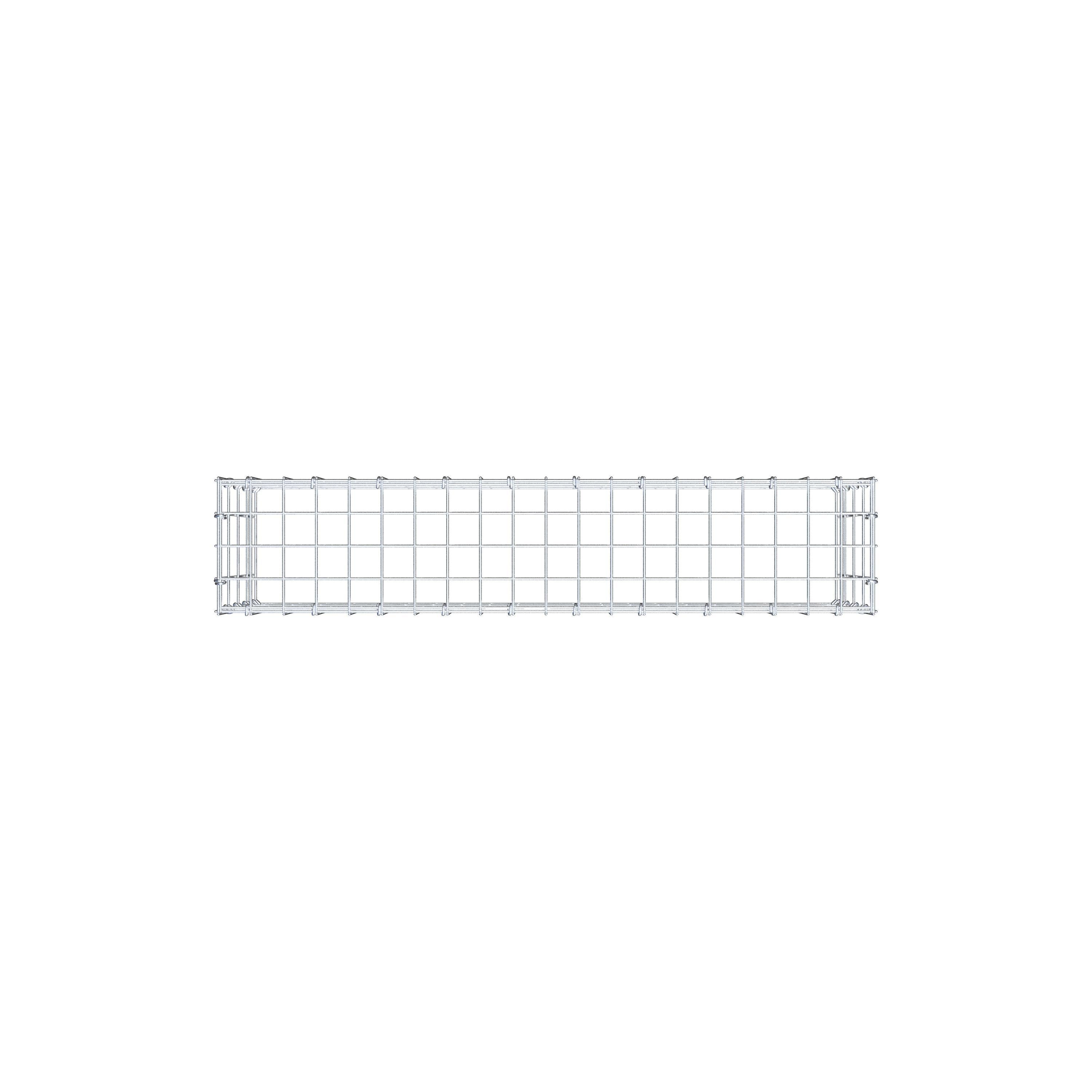 Mounted gabion type 3 100 cm x 40 cm x 20 cm (L x H x D), mesh size 5 cm x 10 cm, C-ring