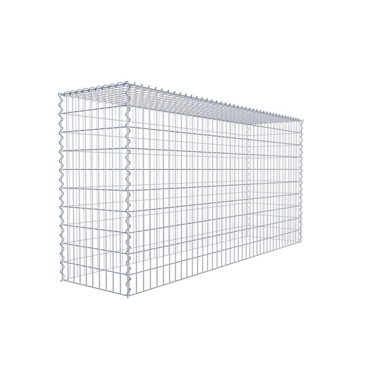 Opbouw schanskorf type 3 200 cm x 100 cm x 50 cm (L x H x D), maaswijdte 5 cm x 10 cm, spiraalvormig