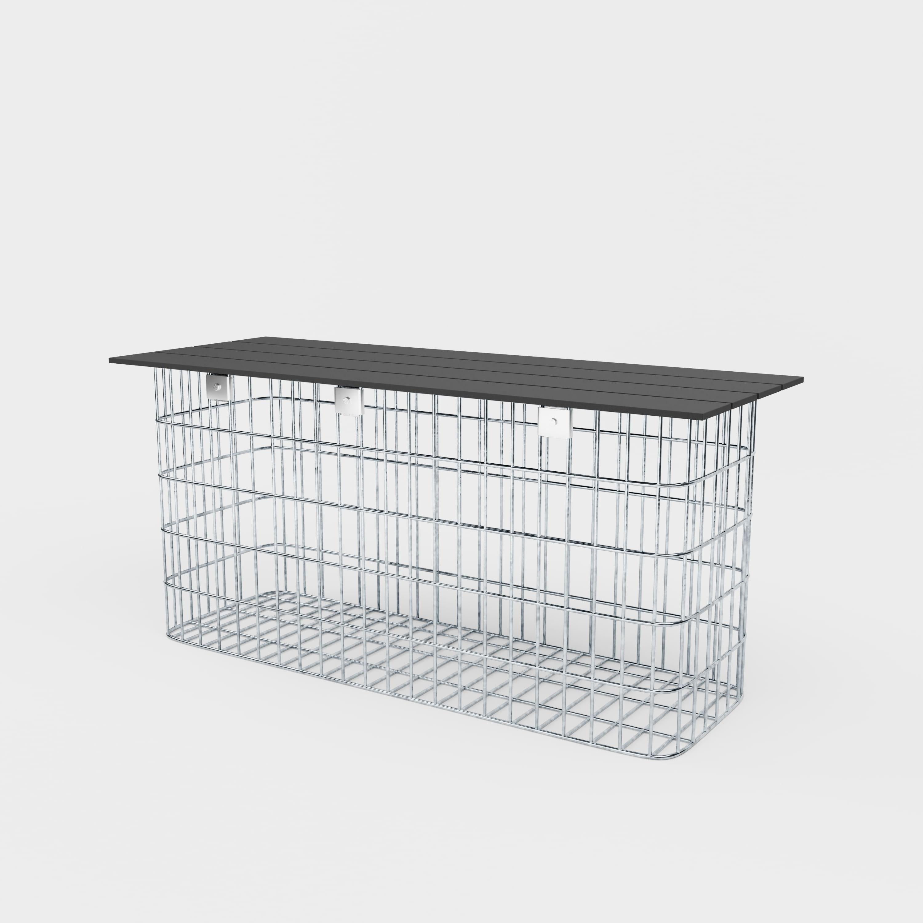 Havebænk 102 x 50 x 32 cm MW 5 x 10 cm varmgalvaniseret, med genbrugsdæksel i antracit